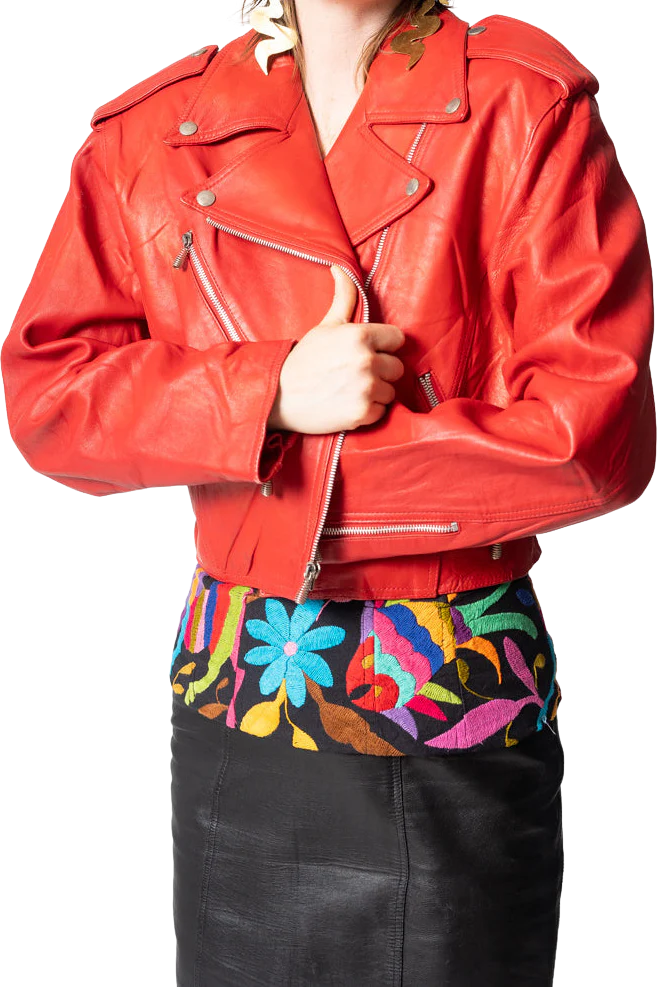80s Red Moto Jacket