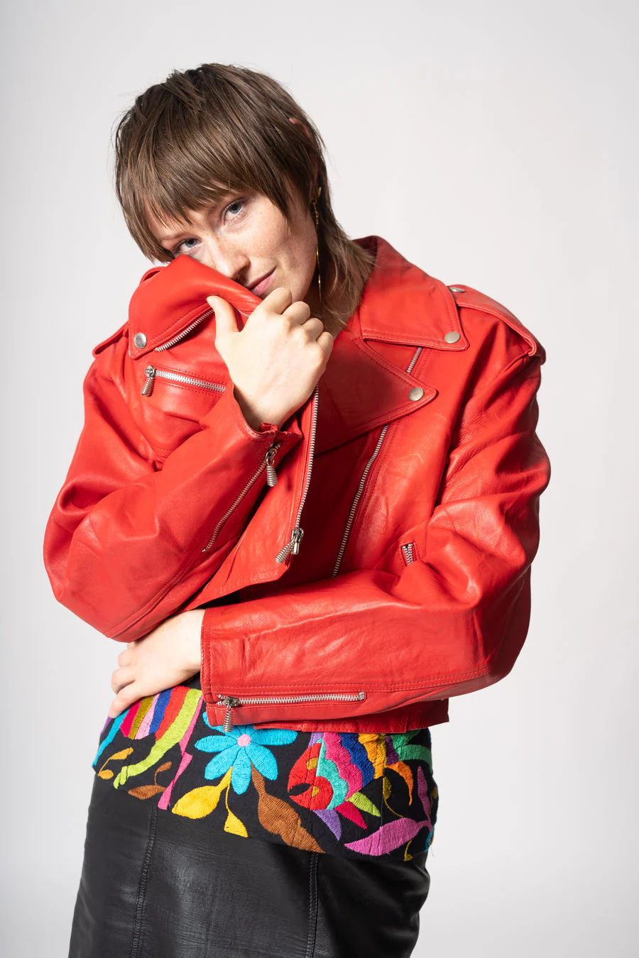 80s Red Moto Jacket - Image 4