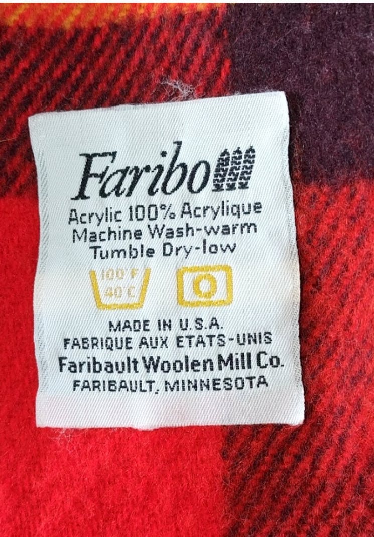 80's Red Plaid Fringe Wrap by Faribo - Image 6