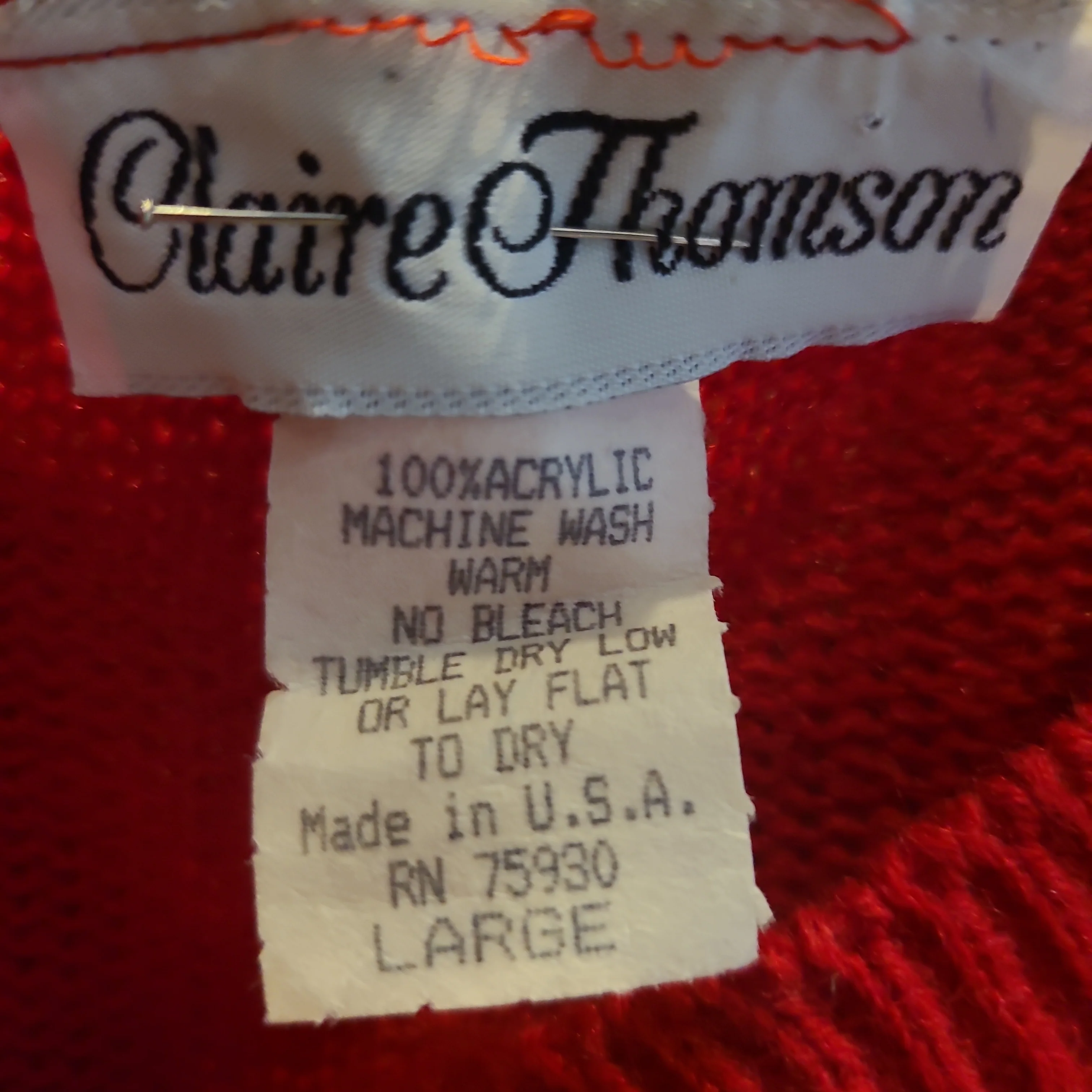 80s Red Sweater Dress By Claire Thomson - Image 8