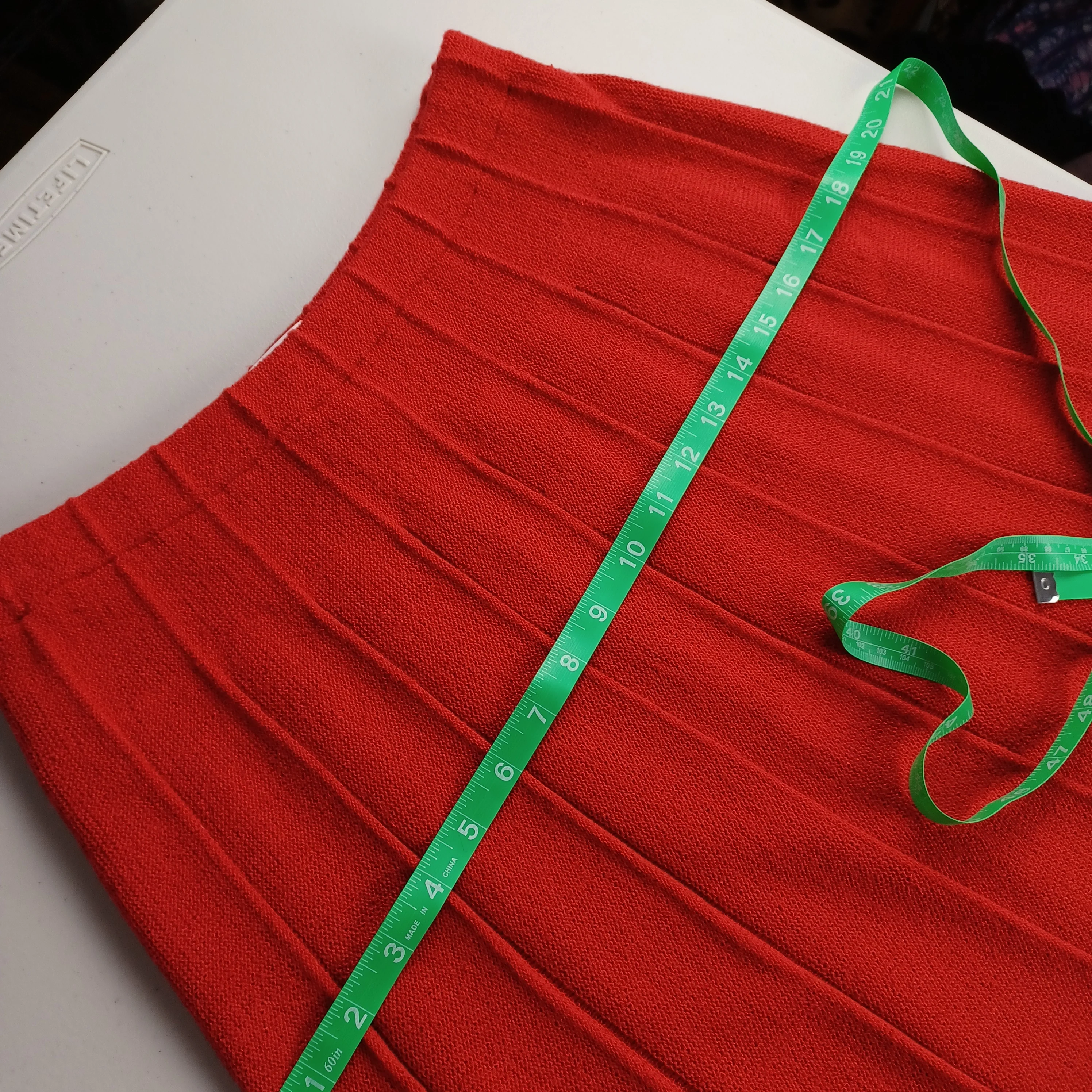 80s Red Sweater Knit Pleated Midi Skirt By Lilli Ann Collection - Image 7
