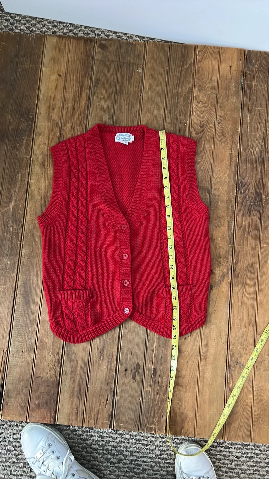 80s Red Sweater Vest By Villager - Image 4