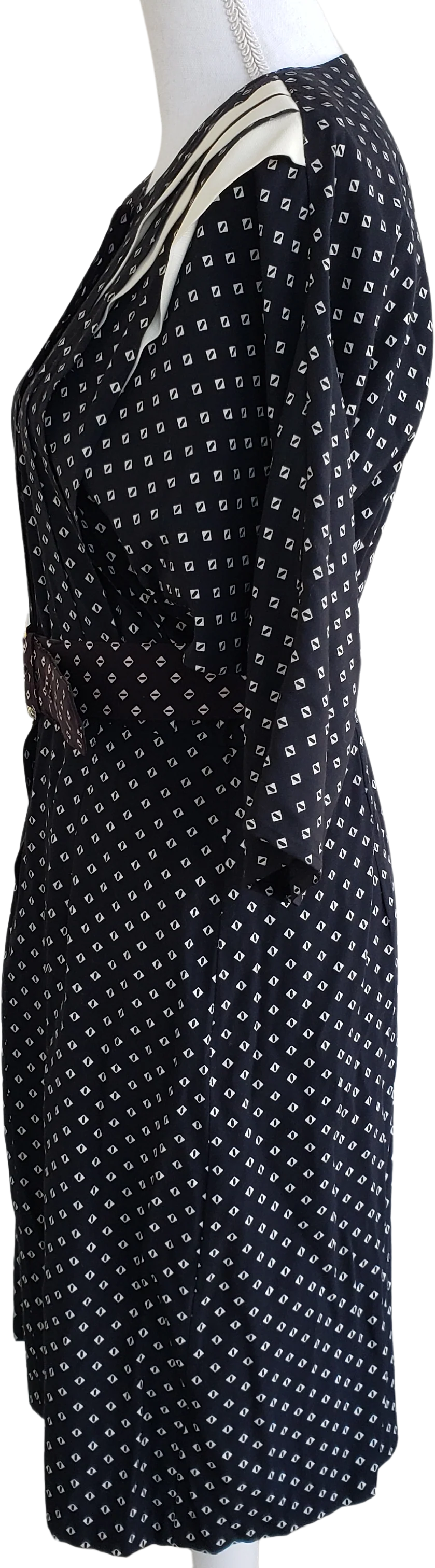 80s Retro Batwing Arm Belted Dress By Positive Influence - Image 6