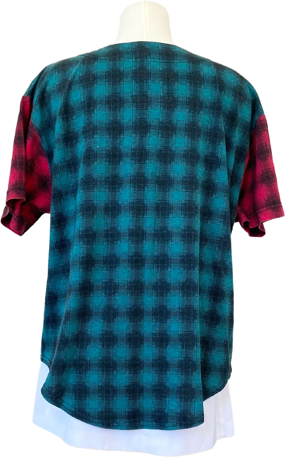 80s Retro Checked Oversized Baseball Button Down Shirt By Latte Sport - Image 2
