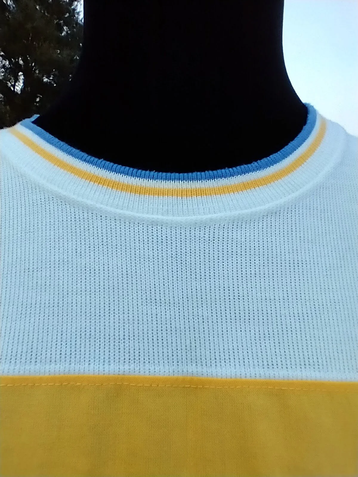 80s Retro Preppy Oversize Pullover Sweatshirt Striped Waist Band 1/2 Sleeve Women's M Men's Small by Blast - Image 6