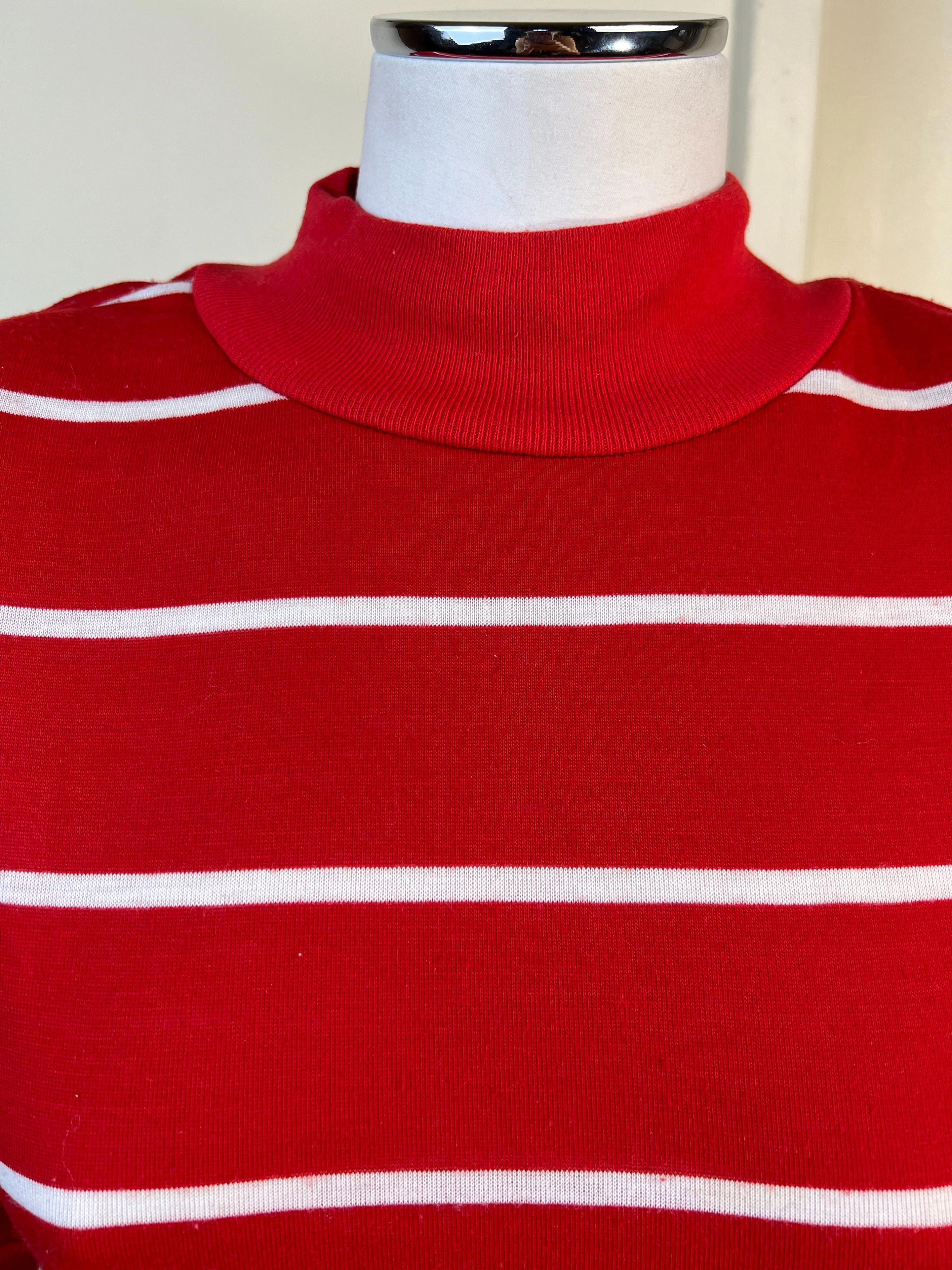 80s Reverse Candy Cane Stripe Belted T-Shirt Dress by Jodi Hills - Image 8