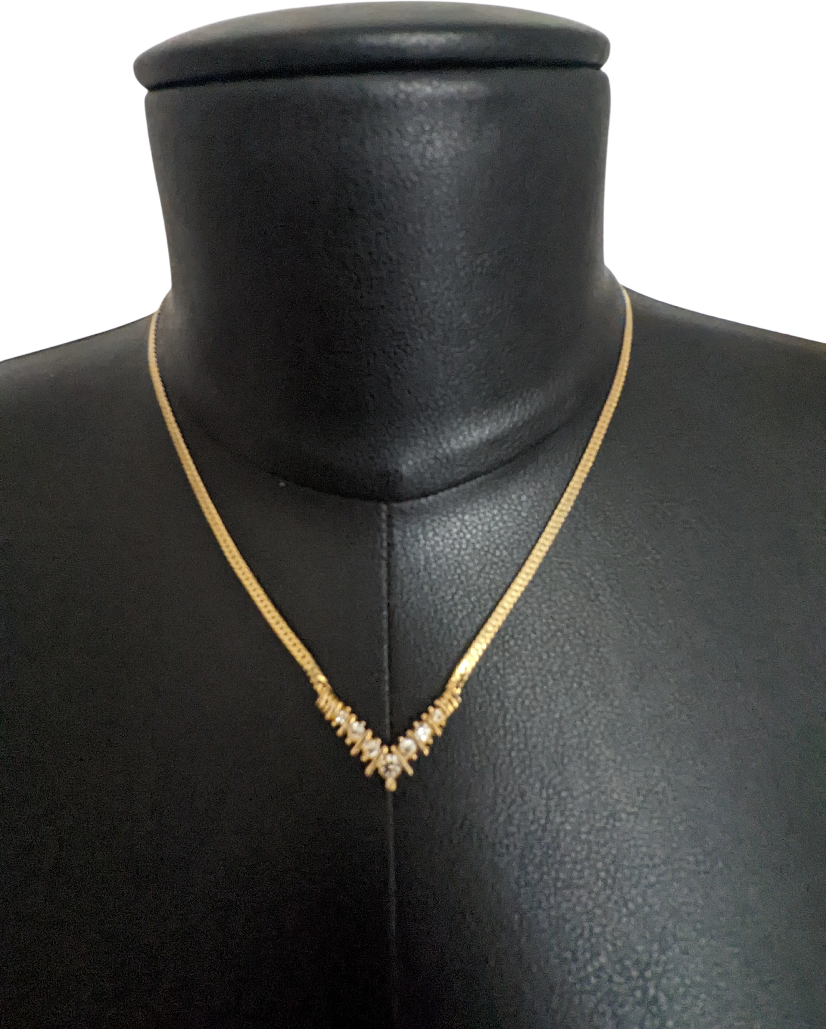 80s Rhinestone And Gold Necklace