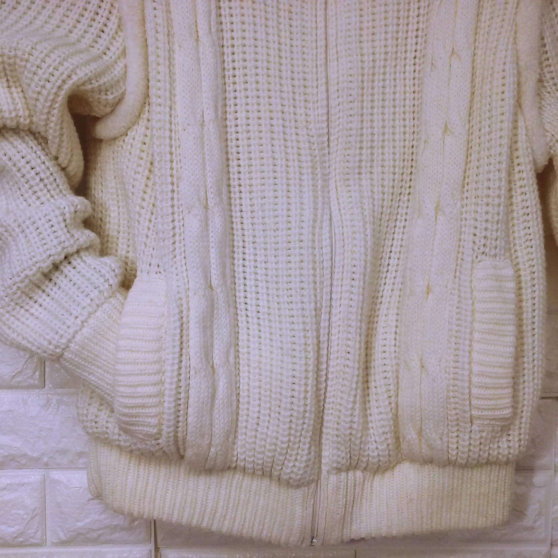 80s Ribbed Cable Knit Coatigan Sweater Zippers To Vest By Outerbound by Hms Made In Taiwan R.o.c. - Image 4