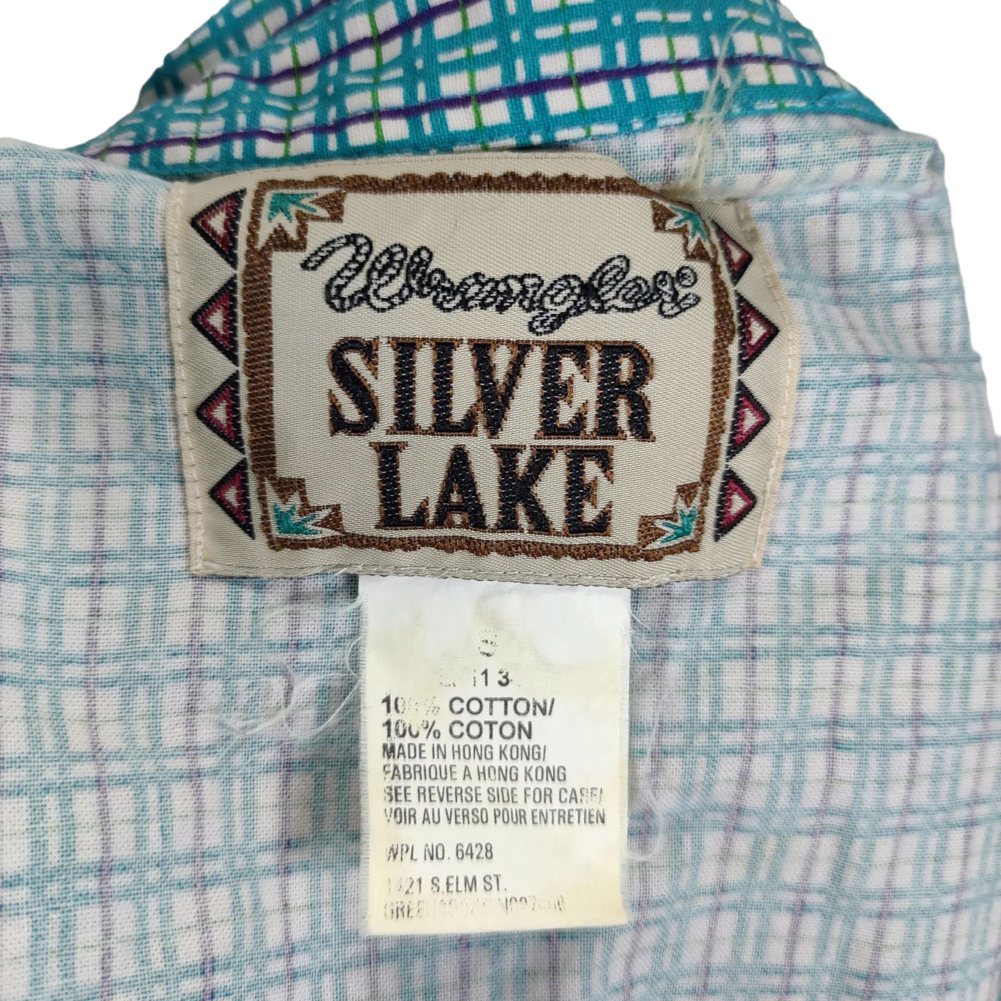 80s Rockabilly Plaid Western Side Tie Crop Snap Top By Wrangler Silver Lake - Image 8