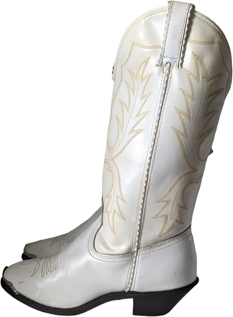 80s Rodeo Drive Leather Cowboy Western Boots Size 8 By Durango - Image 2