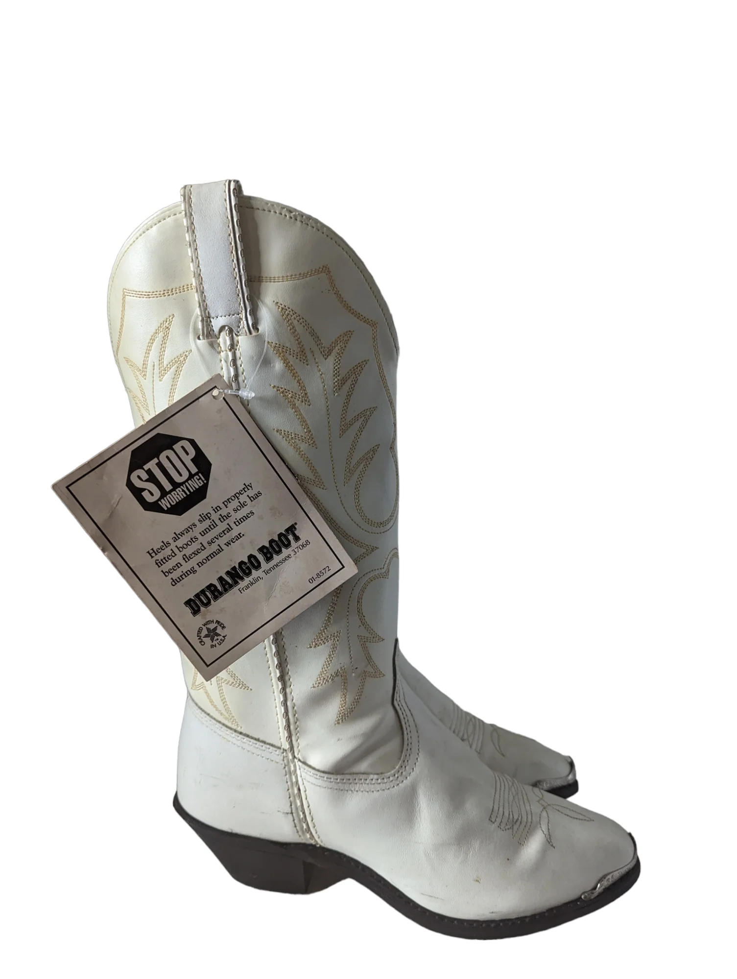 80s Rodeo Drive Leather Cowboy Western Boots Size 8 By Durango - Image 5