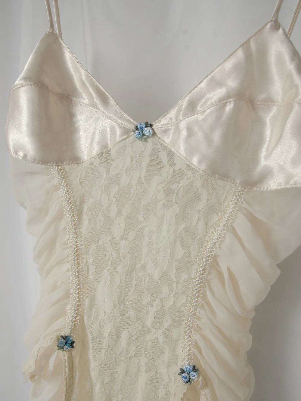 80s Romantic Lace Ruched Teddy - Image 2