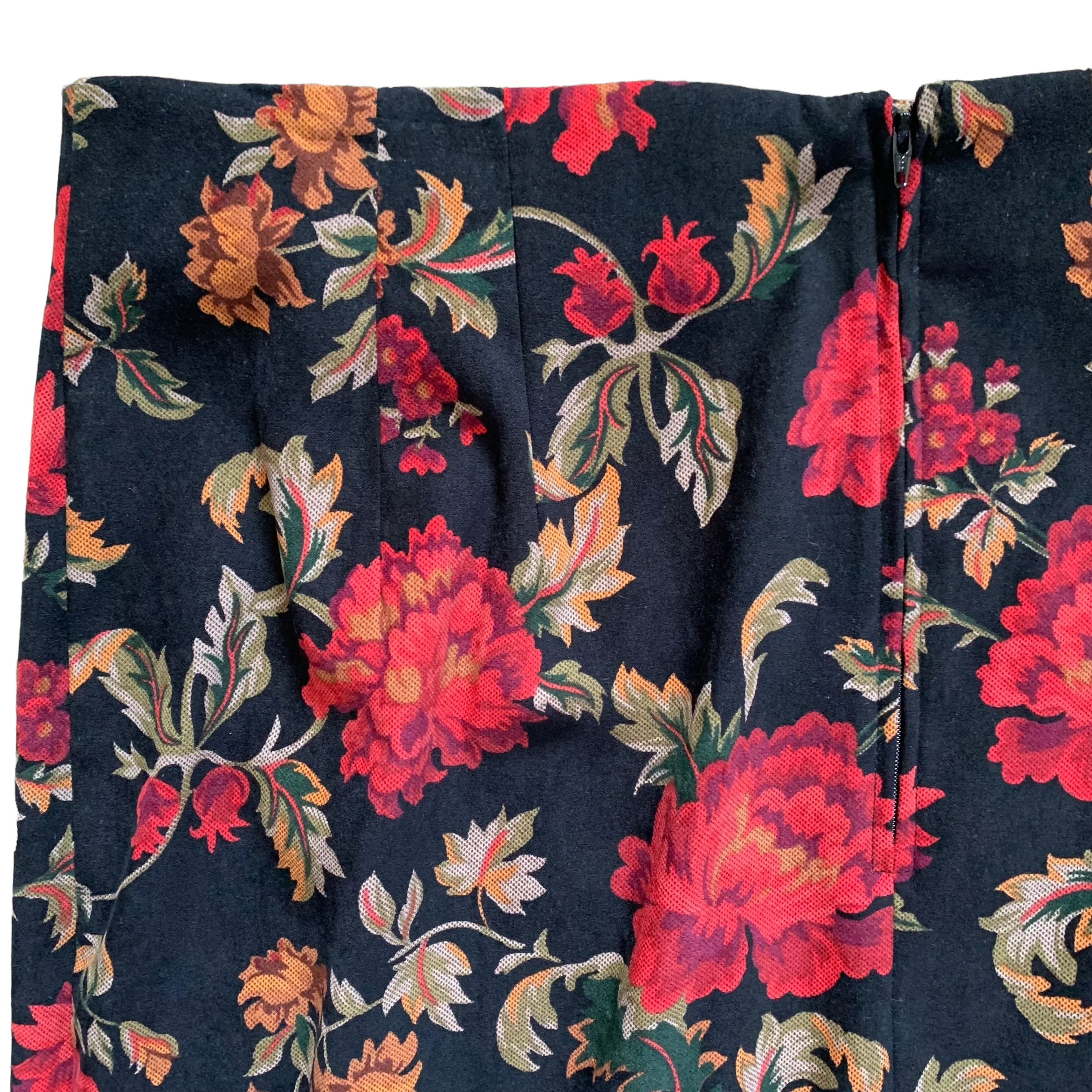 80s Romantic Rose Print Long Skirt - Image 3