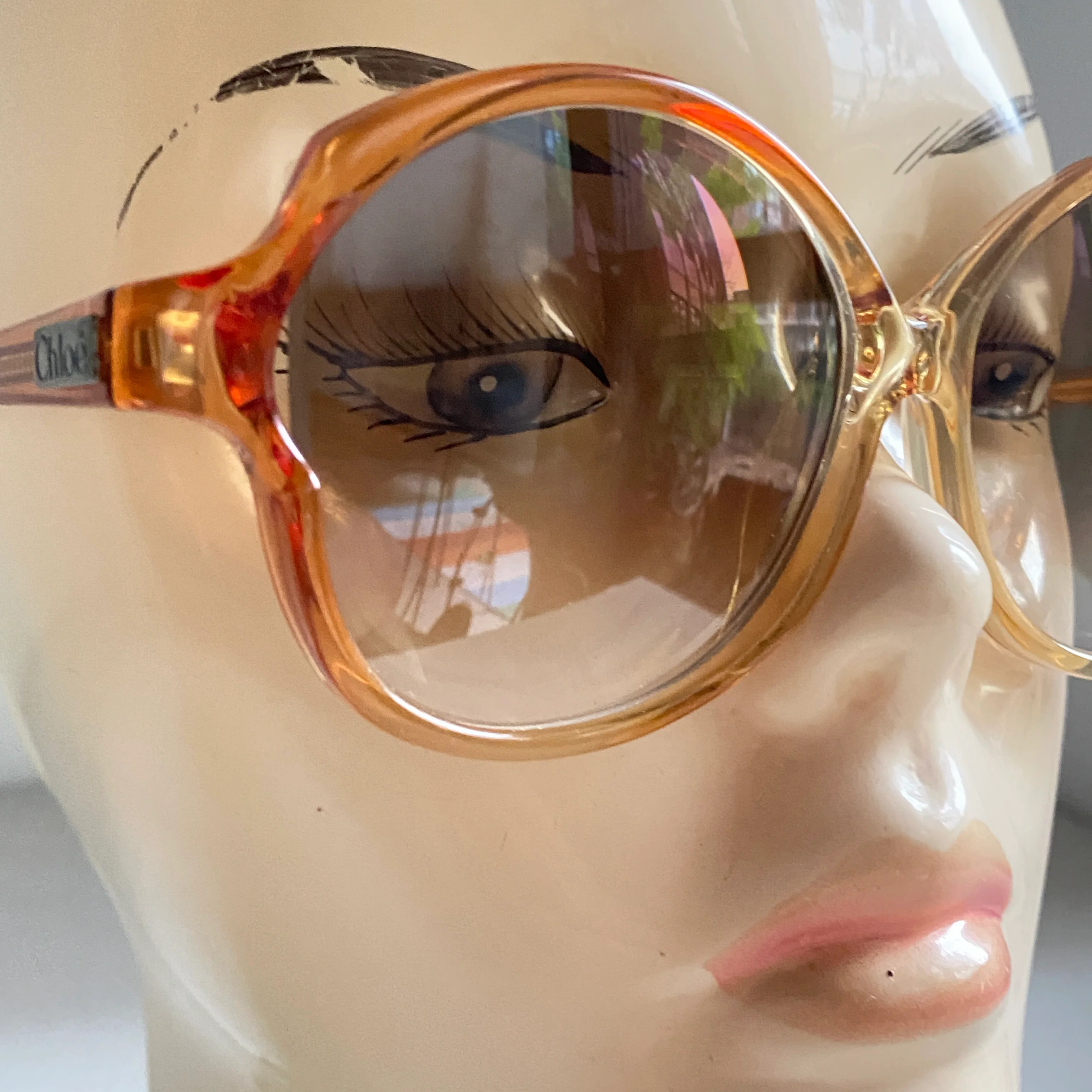 80s Round Oval Granny Style Glasses Frames By Chloe - Image 4