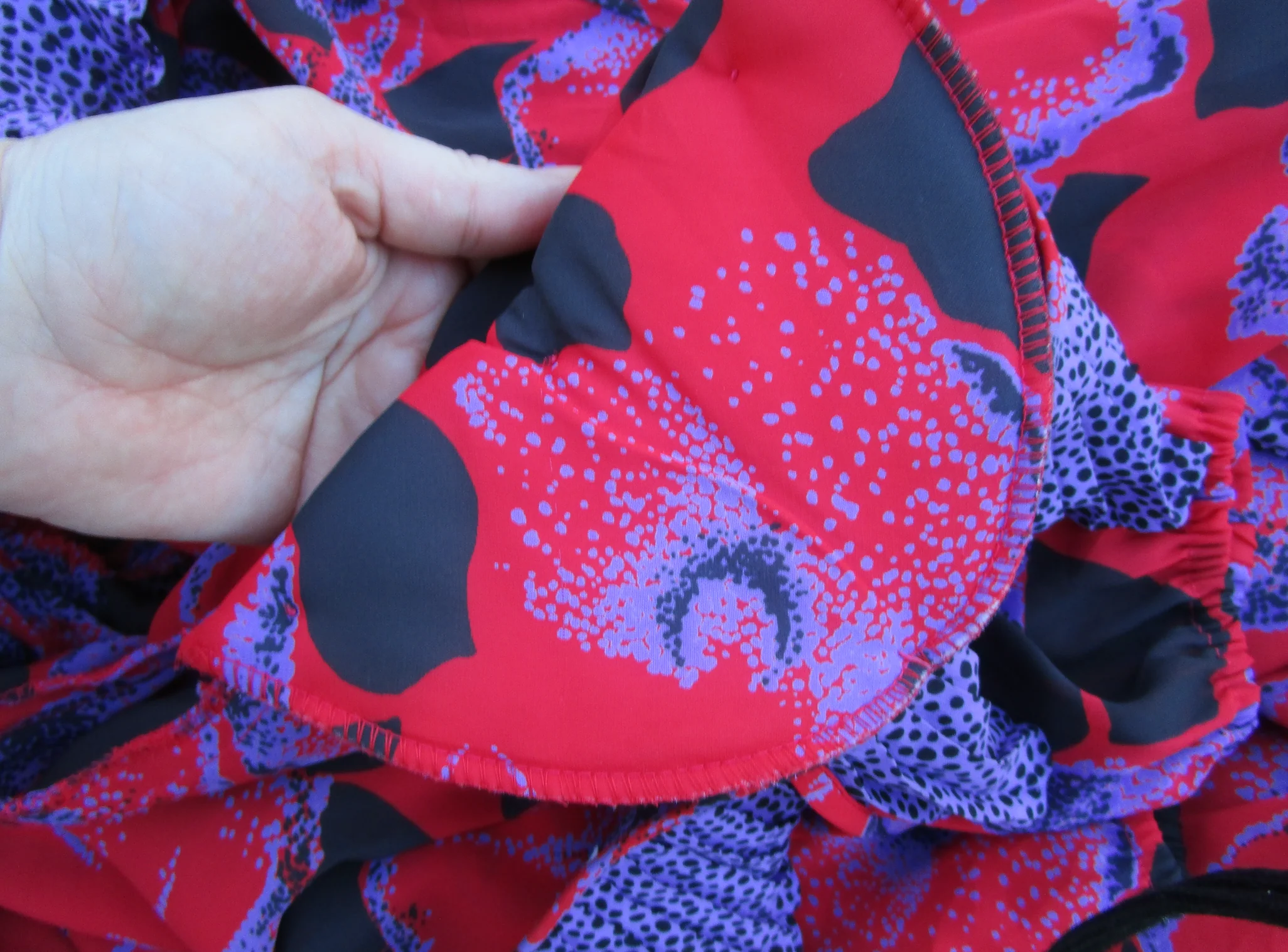 80s Ruffly Surplice Dress In Floaty Georgette Floral By Susan Freis Assorti - Image 8