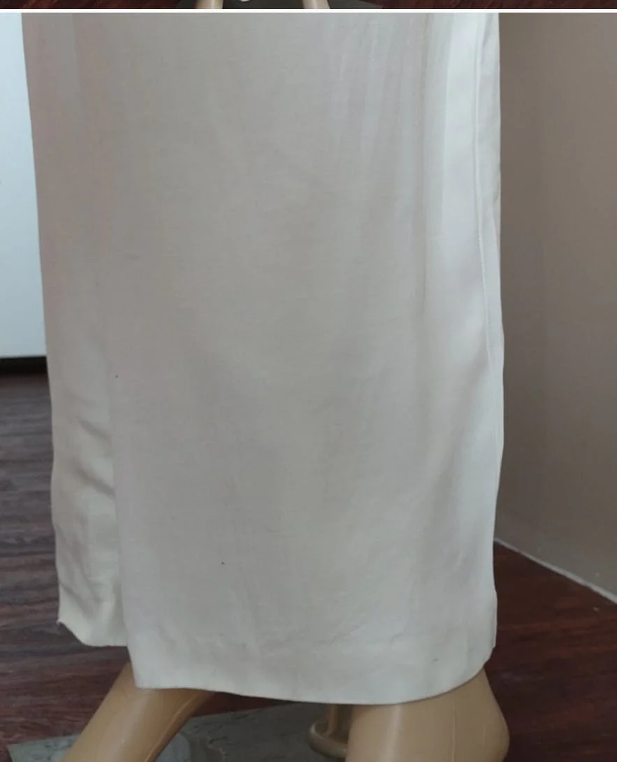 80's White Satin Swirl Jumpsuit by D J Summers - Image 4