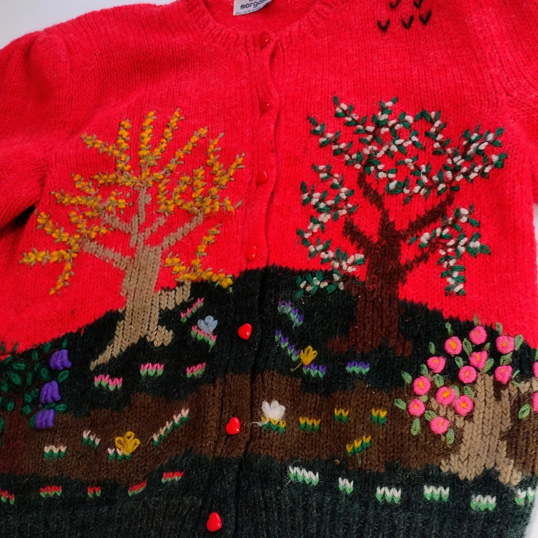 80s Scenic Handknit Cardigan by Maga Morgana - Image 3