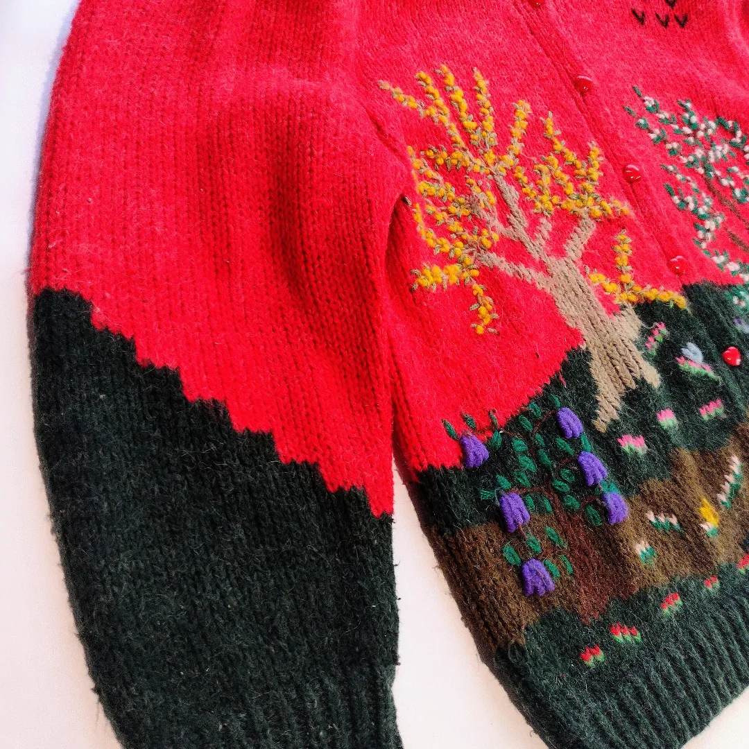 80s Scenic Handknit Cardigan by Maga Morgana - Image 4