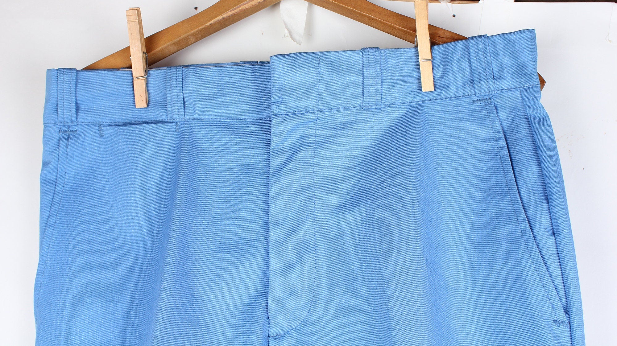 80s Sears Fieldmaster Light Blue Men's Summer Dress Pants Khaki Slacks by Sears - Image 3