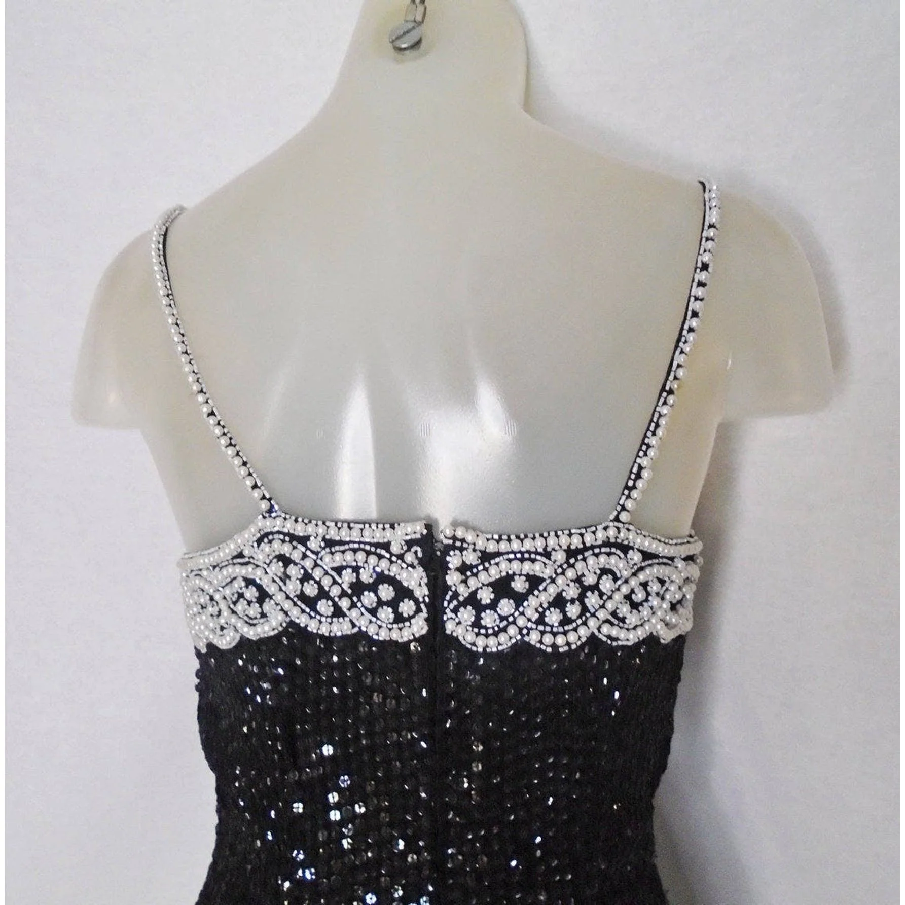 80s Sequin Bodycon Sheath Deadstock Cocktail Dress - Image 7
