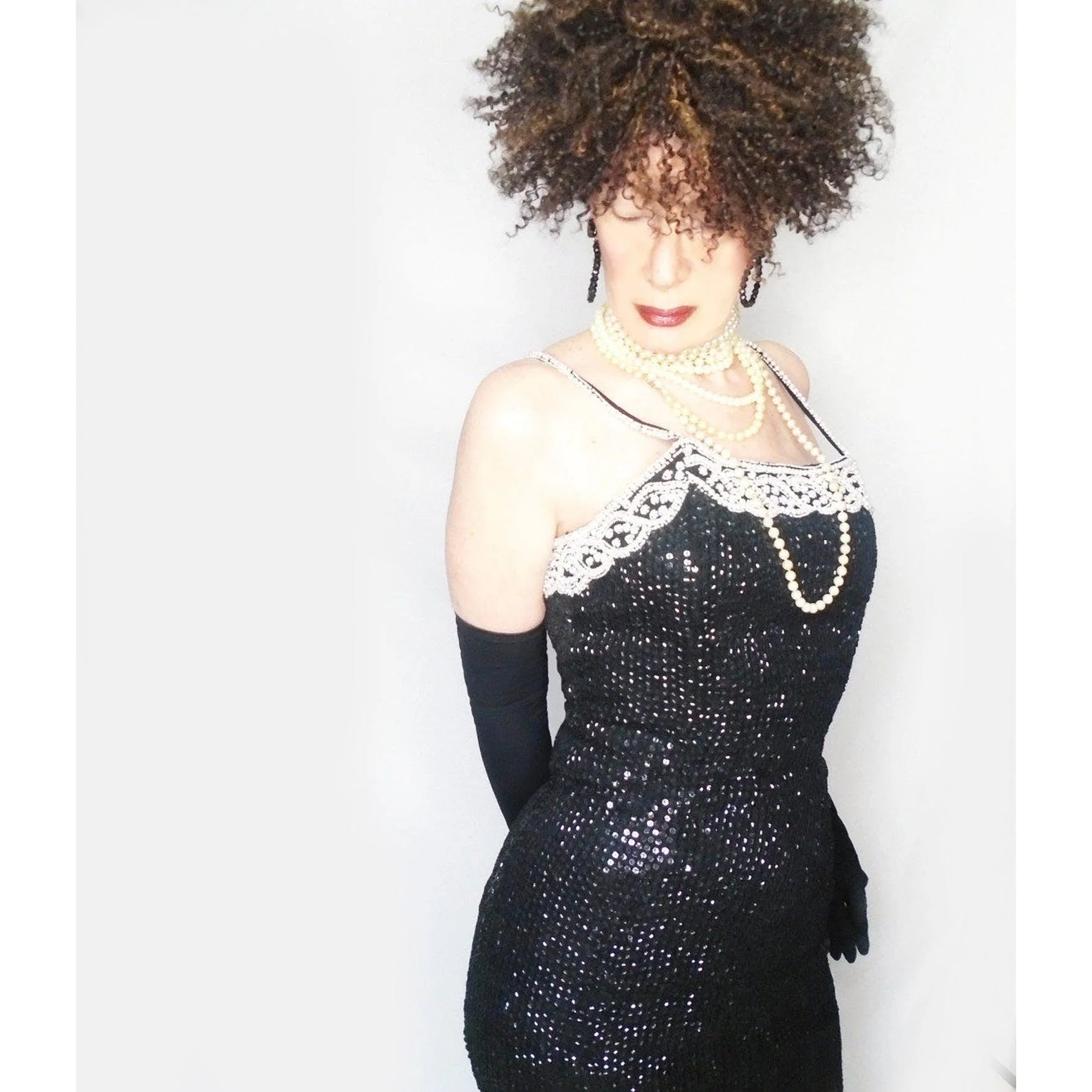 80s Sequin Bodycon Sheath Deadstock Cocktail Dress - Image 8