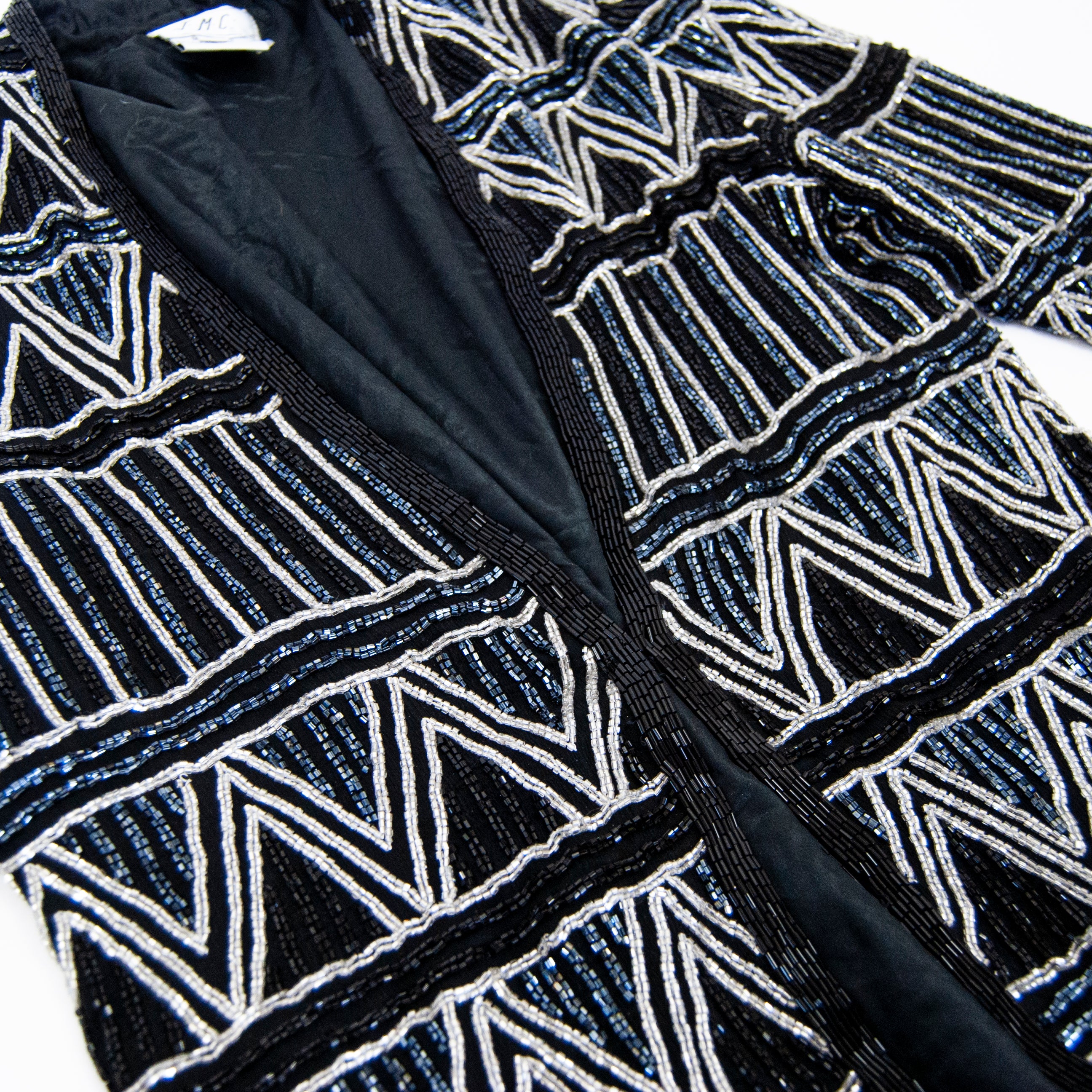 80s Sequin Silk Beaded Blazer by JMC - Image 3