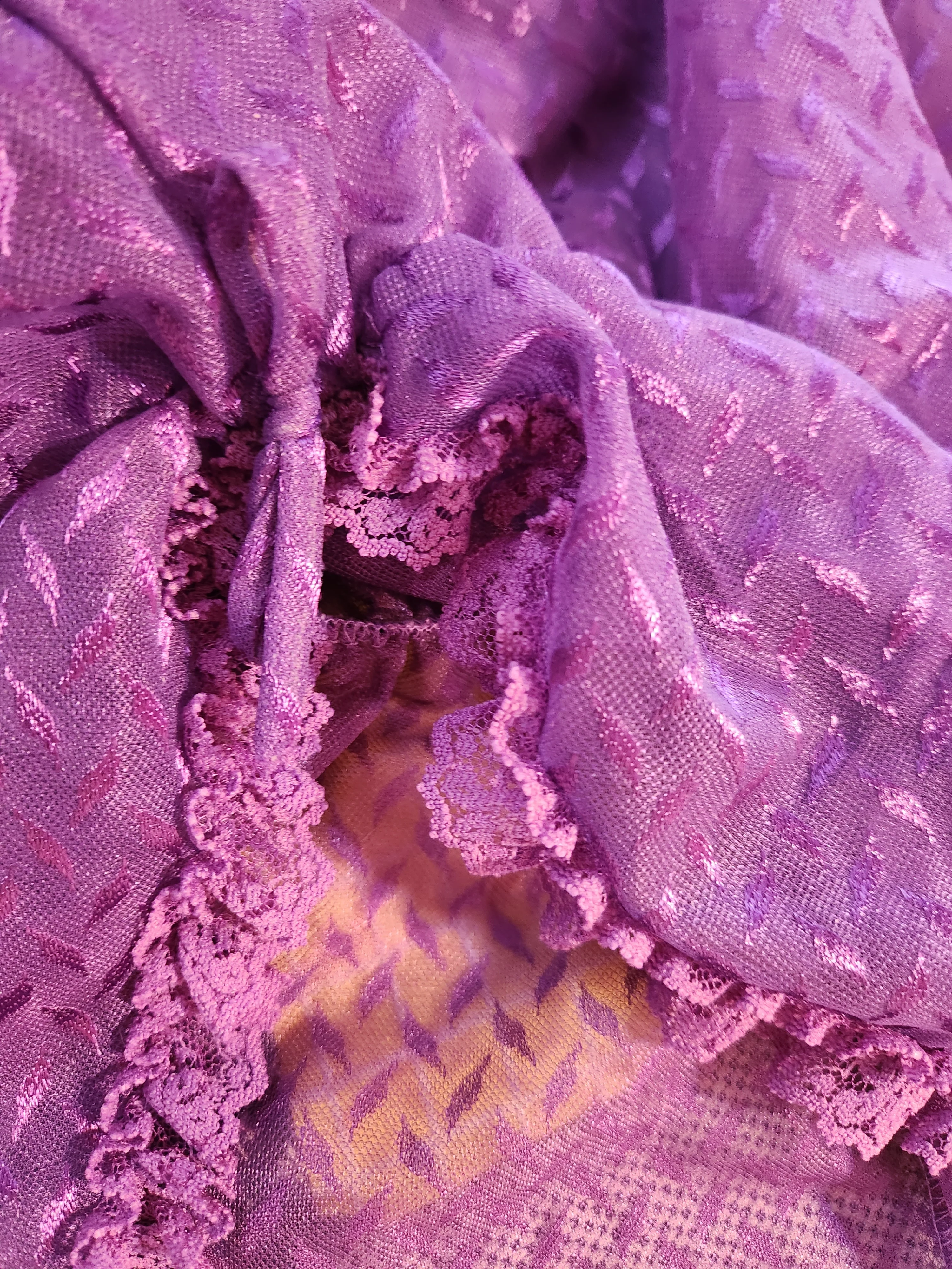 80s Sexy Purple Lace One Piece Teddy Romper By Stardust - Image 3