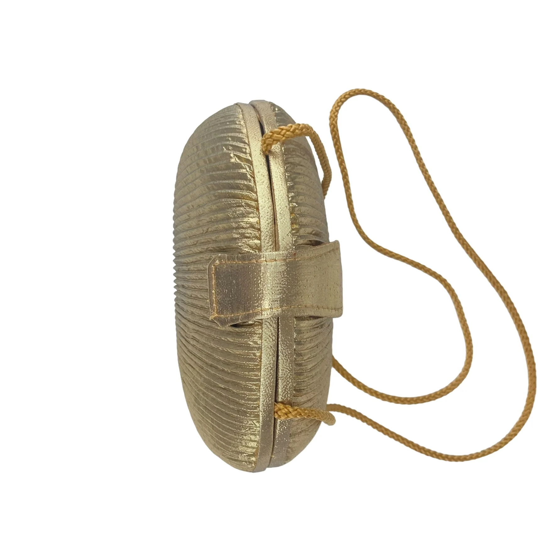 80s Shell Shaped Gold Lamé Evening Bag By Warren Reed - Image 6