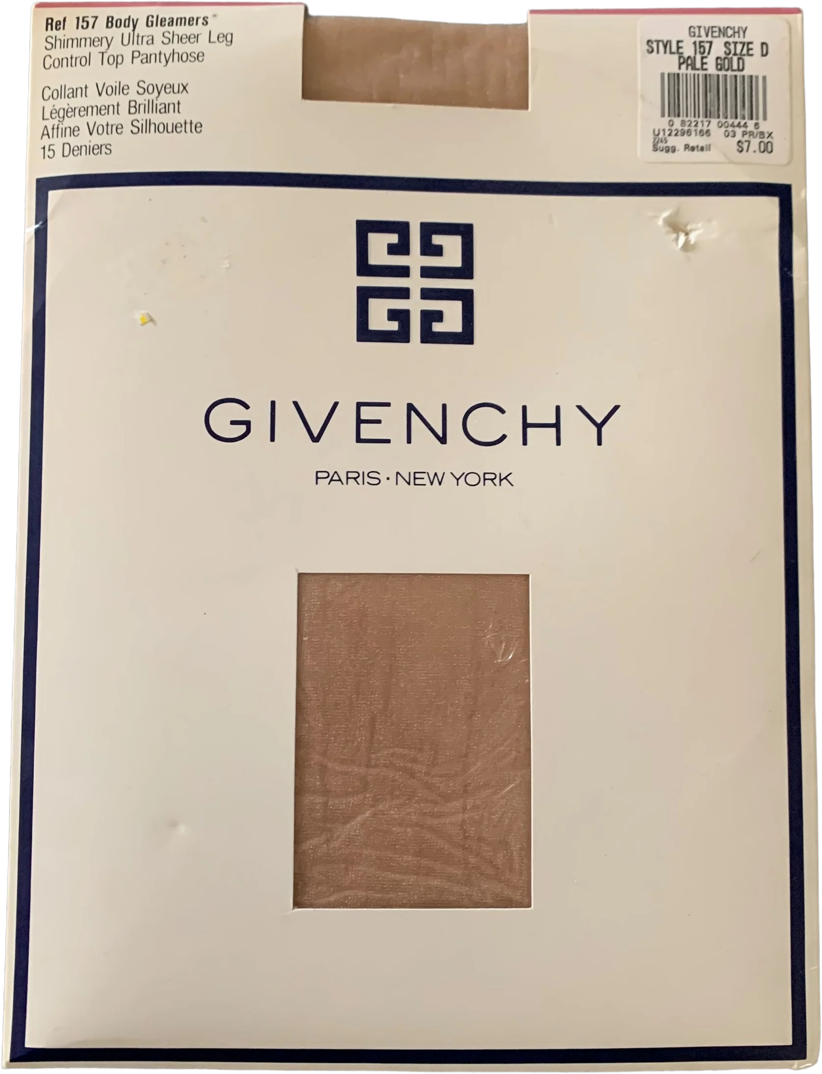 80s Shimmery Ultra Sheer Leg Control Toppantyhose by Givenchy