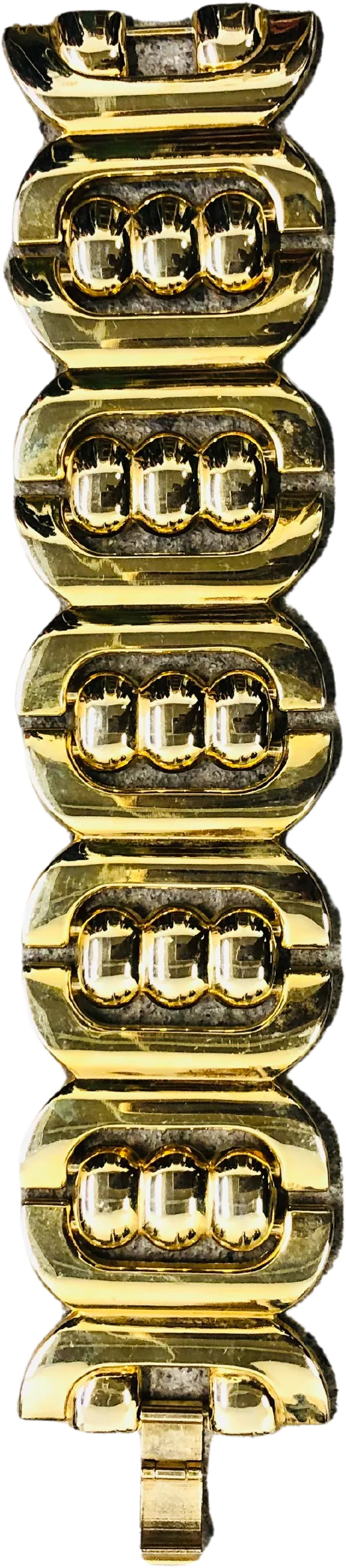 80s Shiny Gold Linked Bracelet - Image 2
