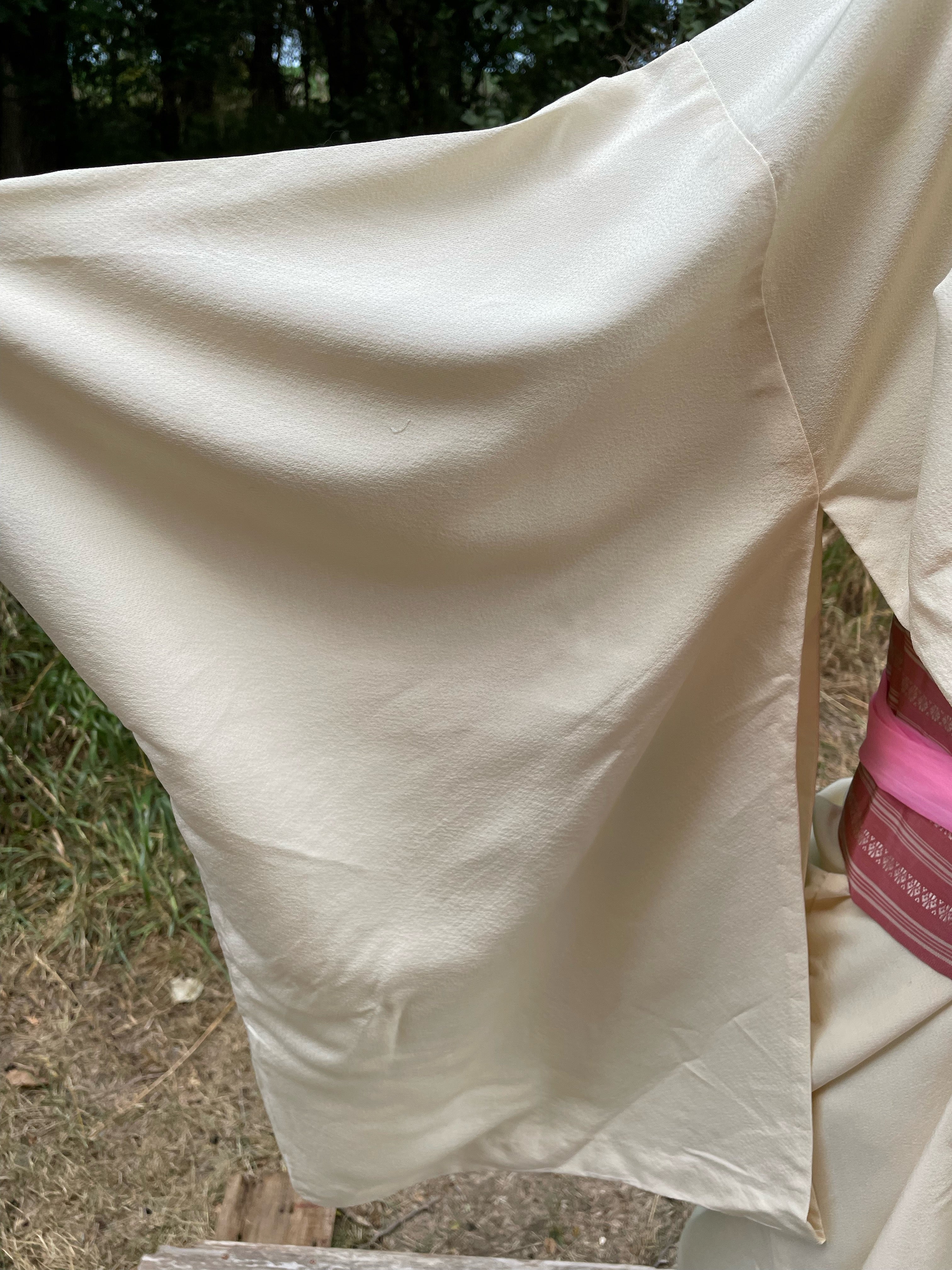 80s Silk Kimono Obi Belt, Shoes, Slip, Fan - Image 13