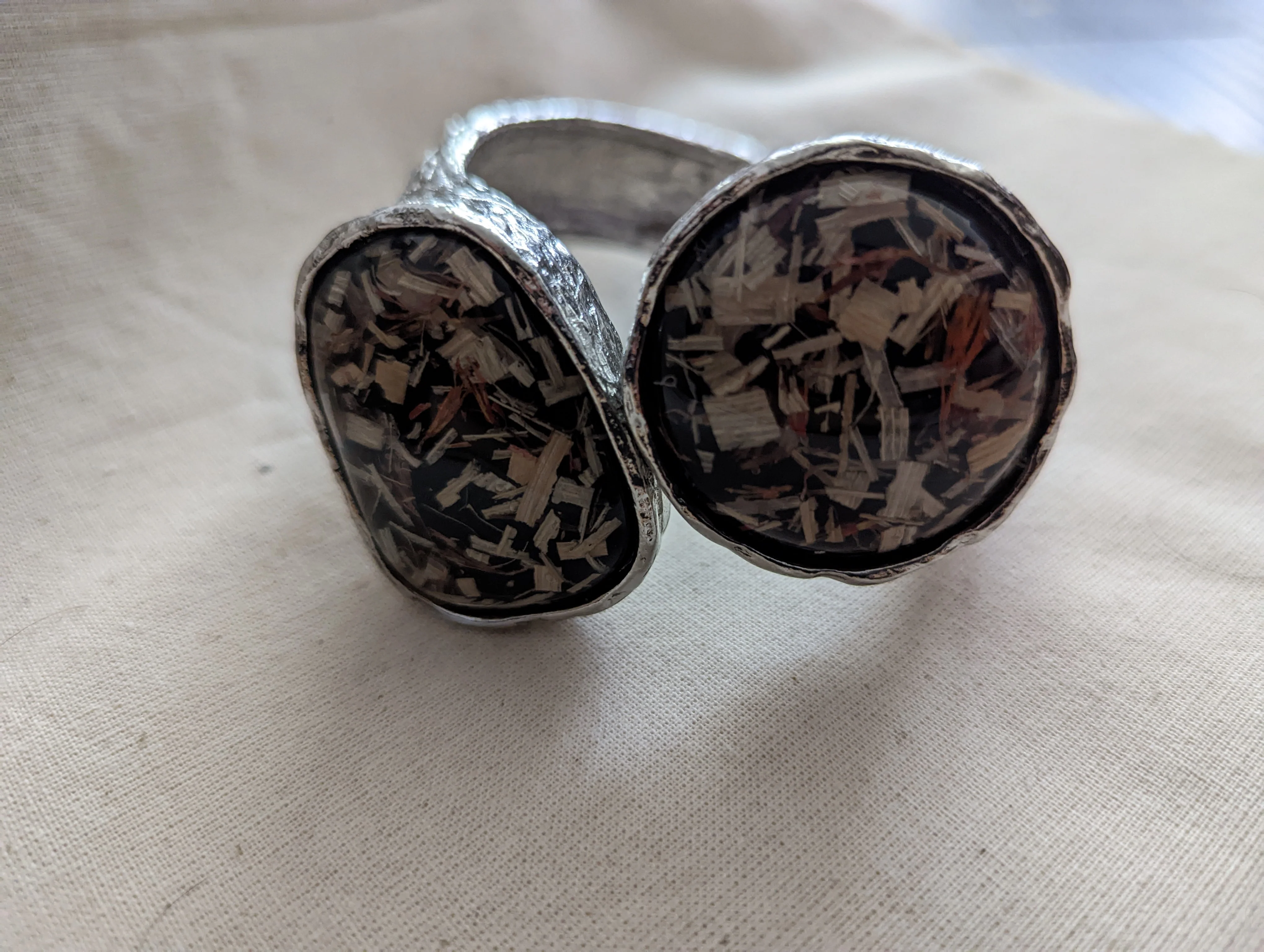 80s Silver Clamper Bracelet With Accent Stones - Image 9