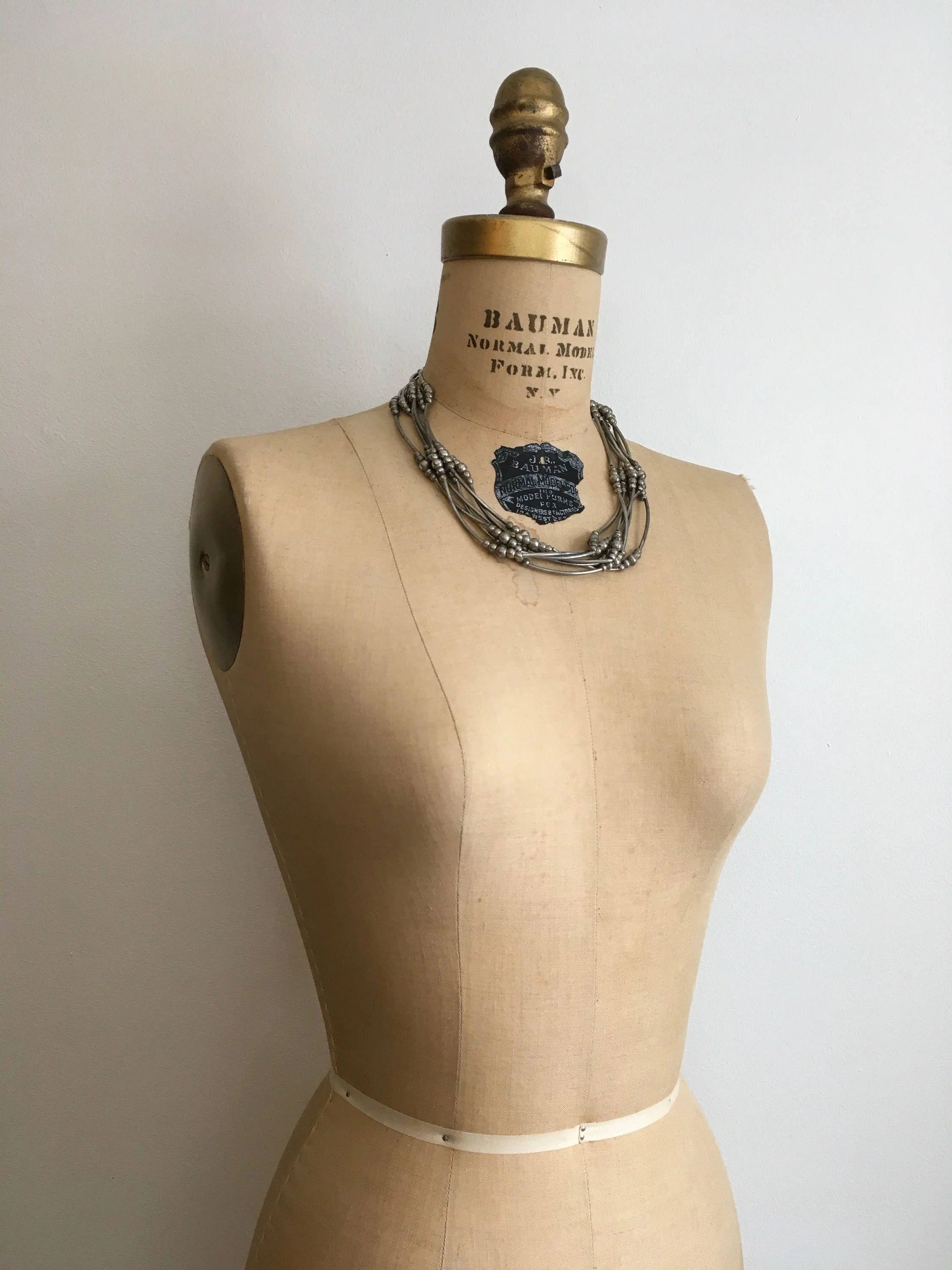 80's Silver Multi Strand Runway Necklace - Image 4