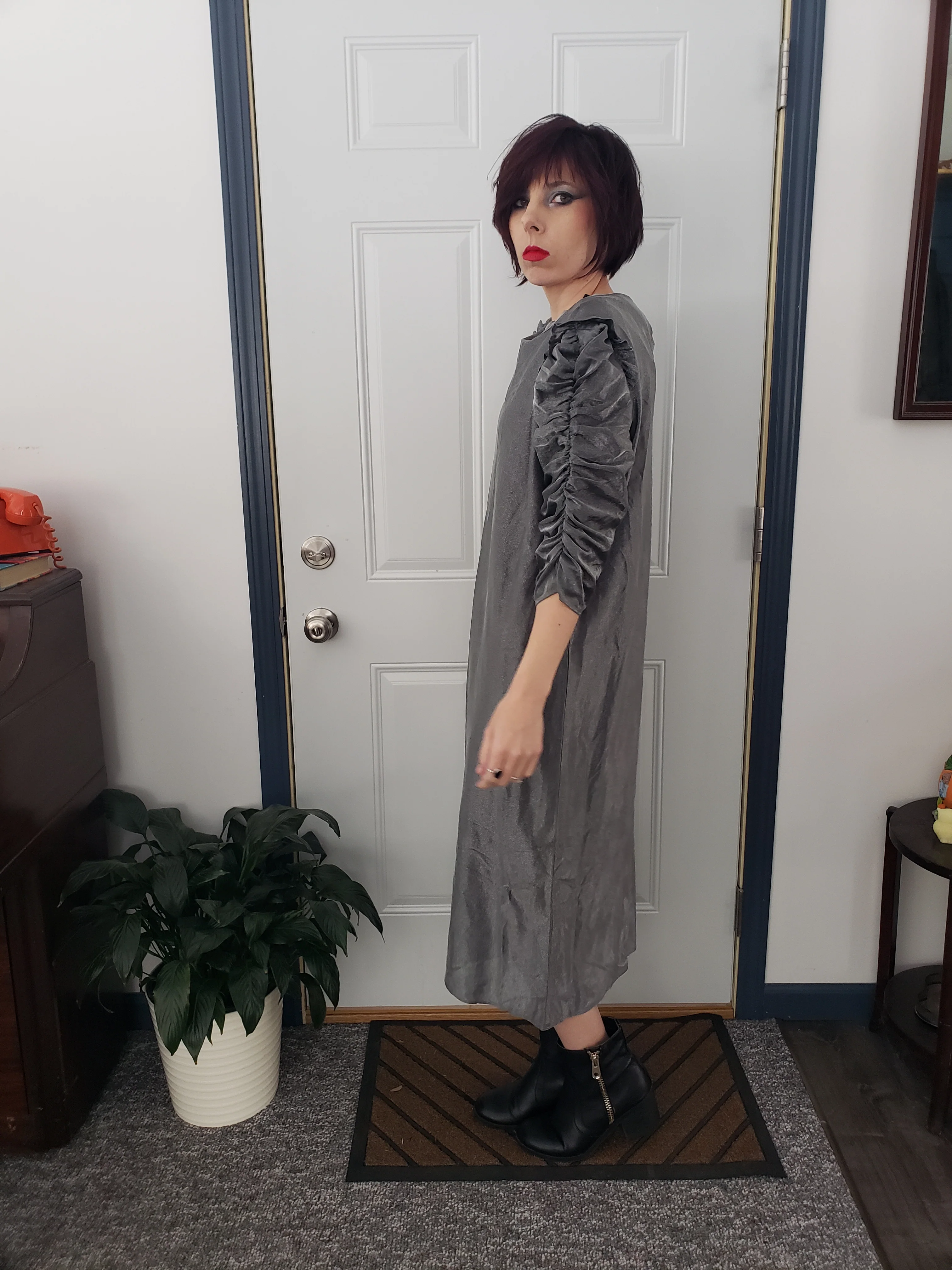 80s Silver Party Dress - Image 4