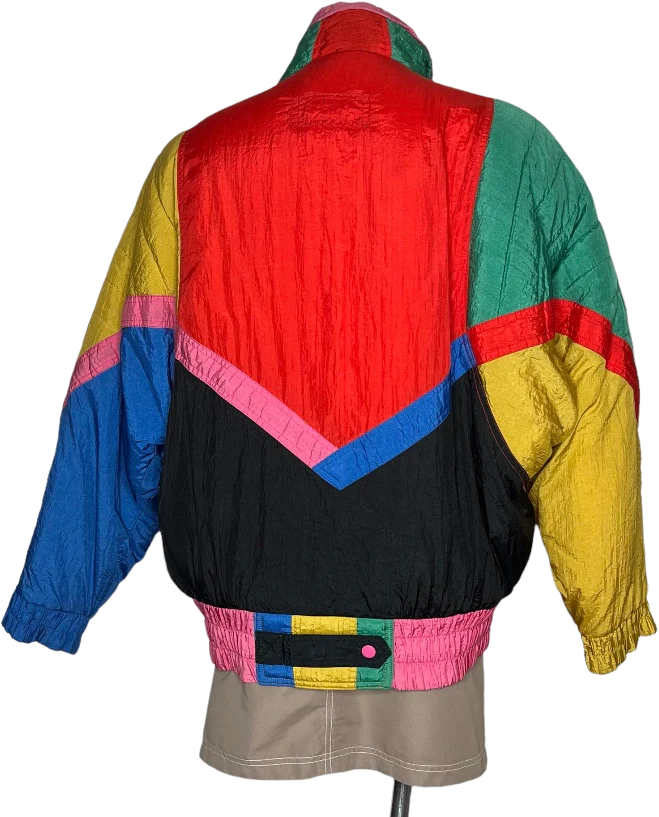 80s Ski Snow Puffer Jacket Colorblock Red Blue Green By Rafael - Image 2