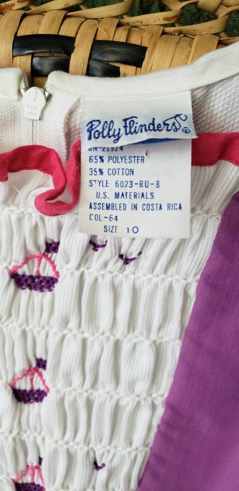 80s Smocked Sailboat Dress Girls Size 10 by Polly Flinders - Image 9