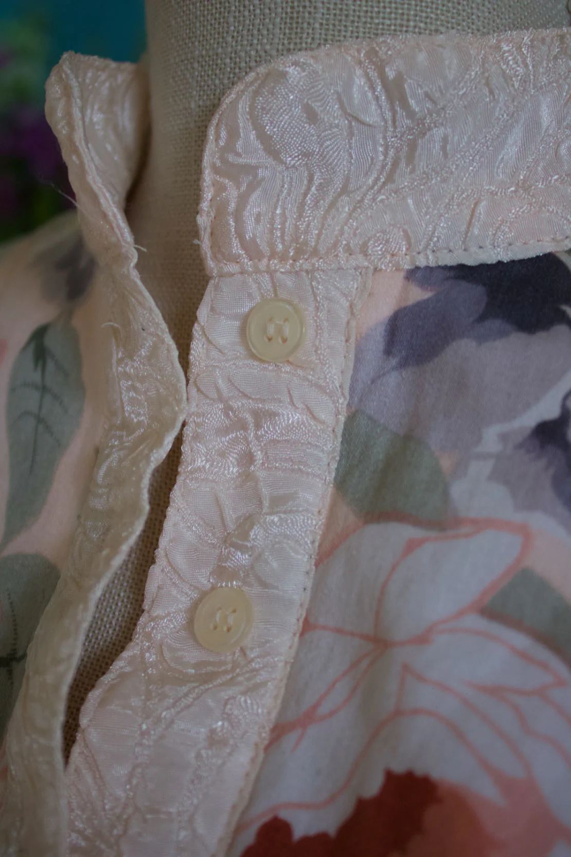 80s Soft Pink and Rose Batwing Sweater Blouse Sweater with Buttons | Bonnie and Bill by Holly - Image 6