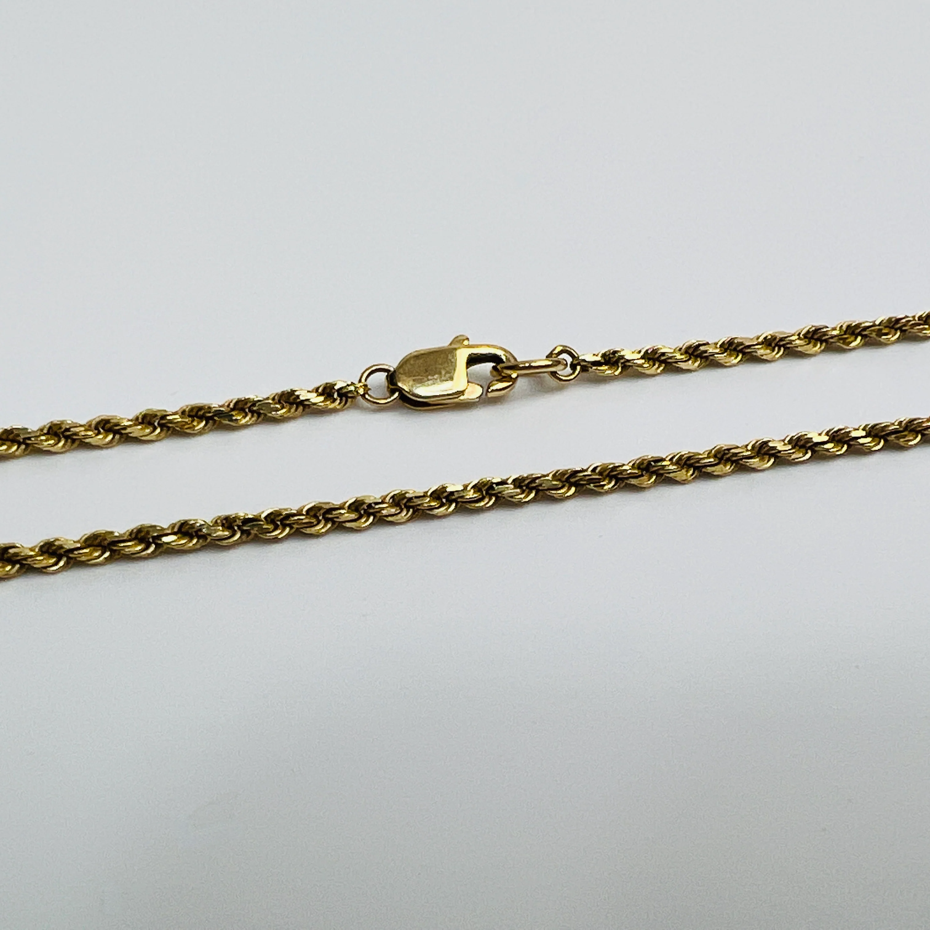 80s Solid 14k Gold Diamond Cut Rope Chain 18 Inch - Image 6