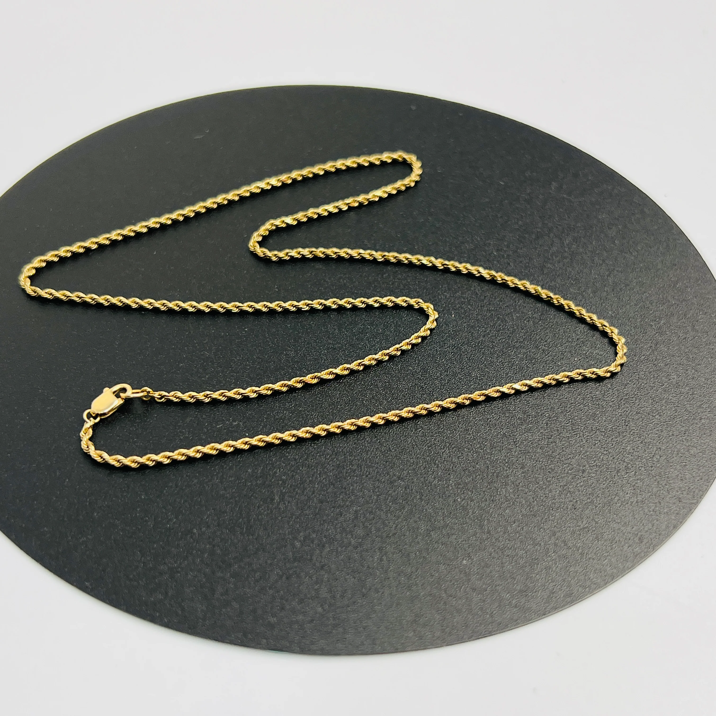 80s Solid 14k Gold Diamond Cut Rope Chain 18 Inch - Image 8