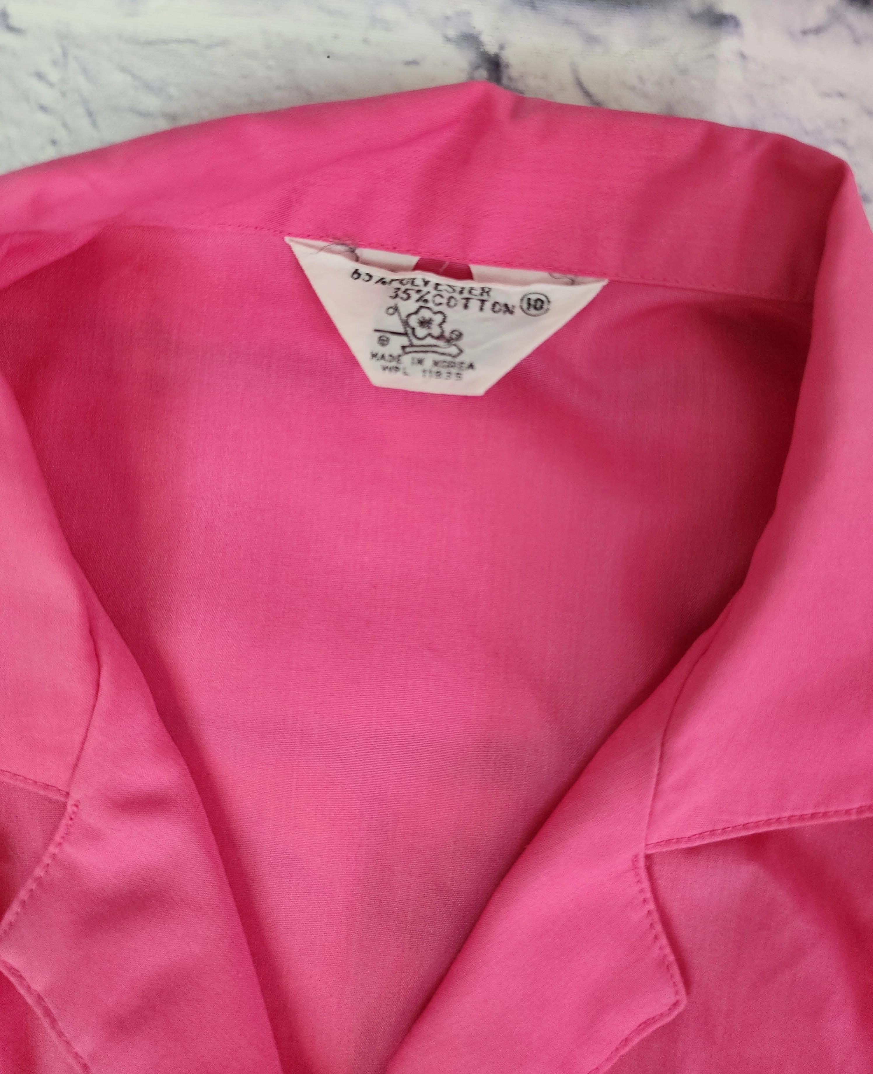 80s Solid Pink Barbiecore Camp Shirt Button Up - Image 4