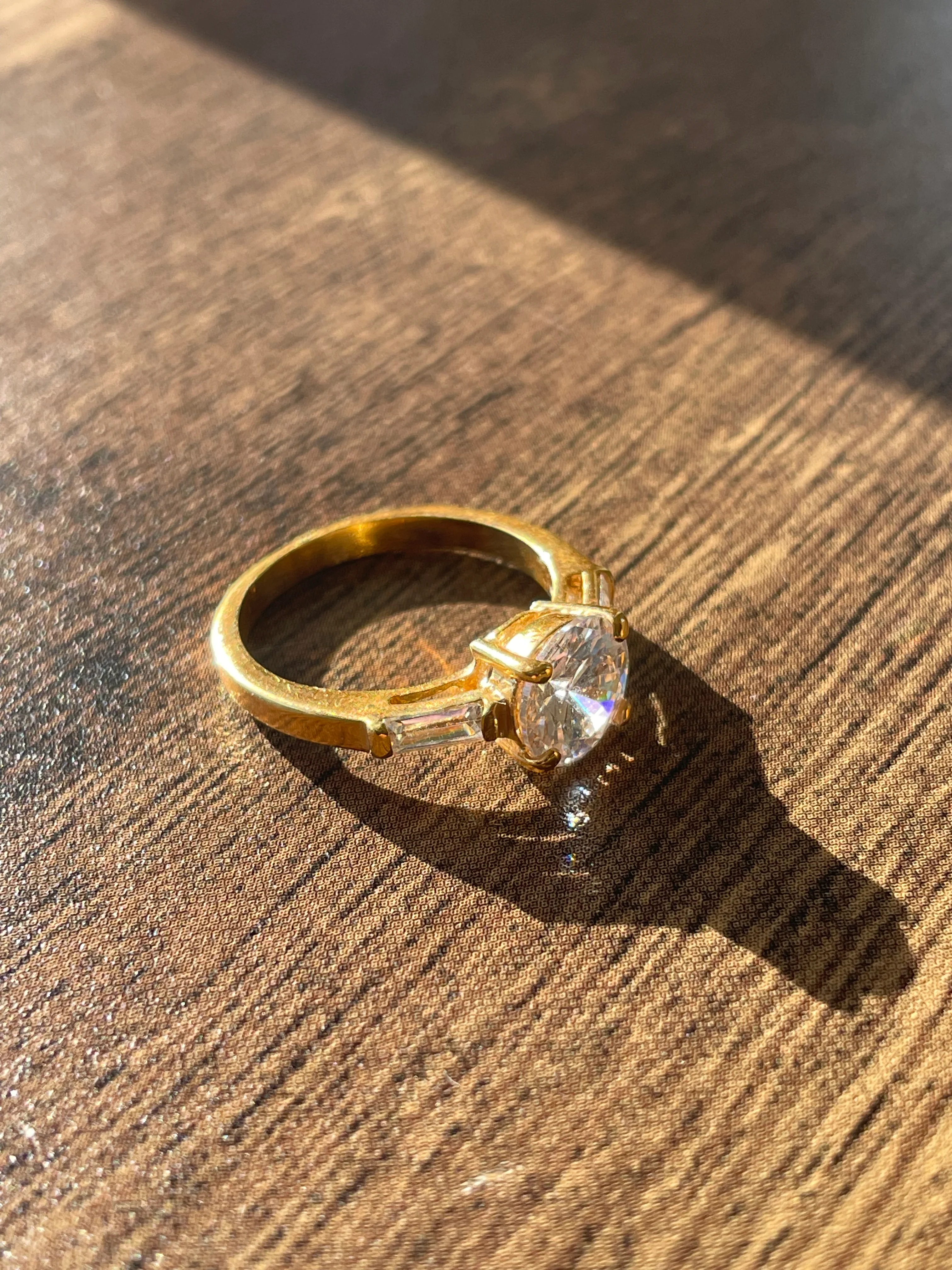 80s Sparkling Cz Cocktail Ring - Image 7