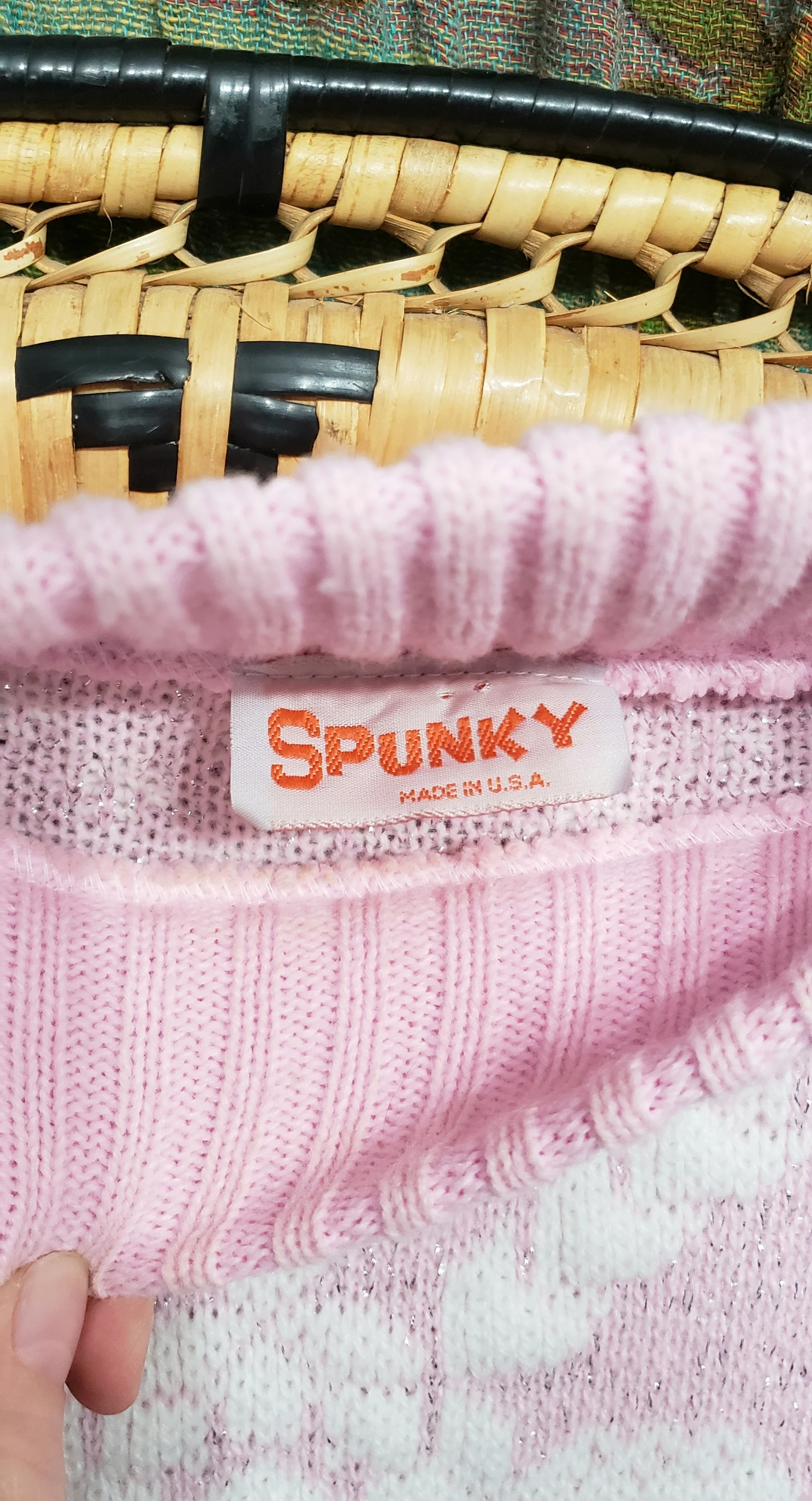 80s Sparkly Pink And White Snowflake Sweater By Spunky - Image 6