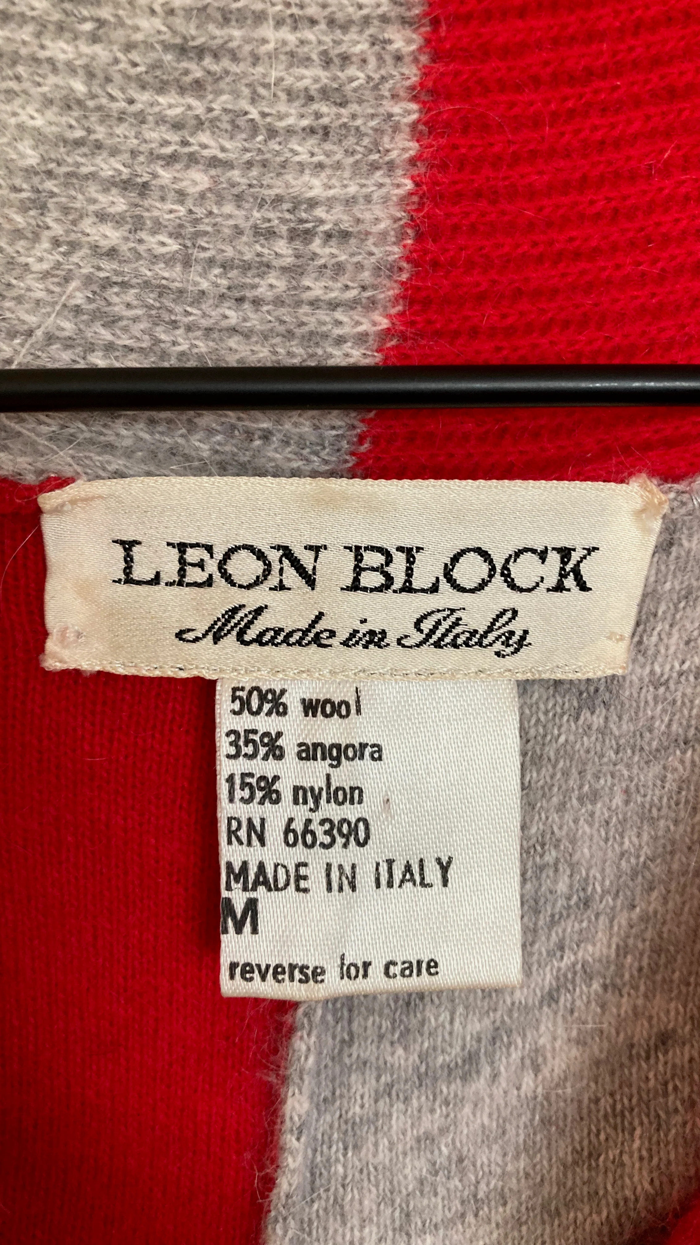 80s Spit Red And Gray Sweater Dress By Leon Block - Image 4