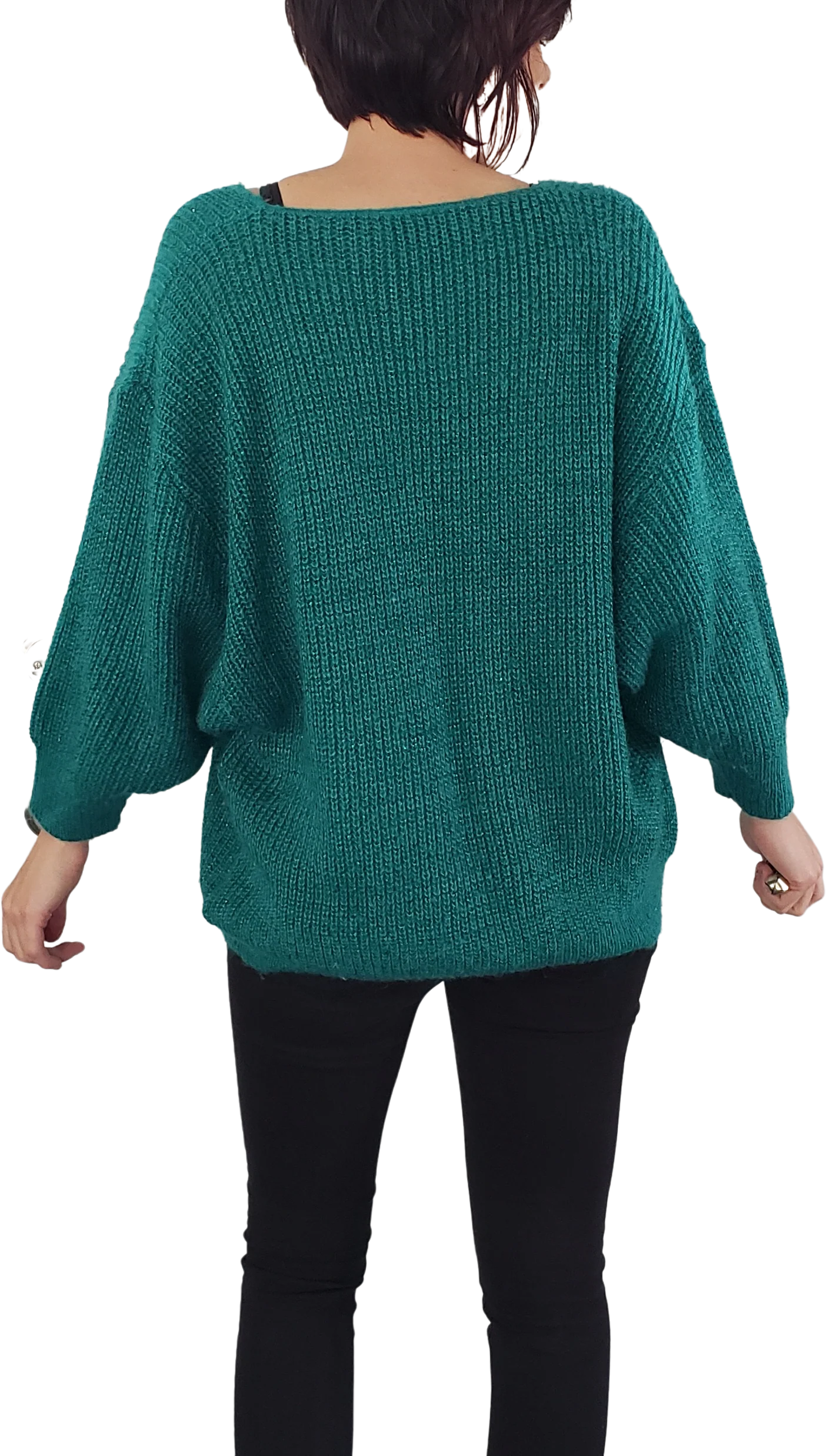 80s Sprakly Green Oversize Sweater By Penguin Isle - Image 2