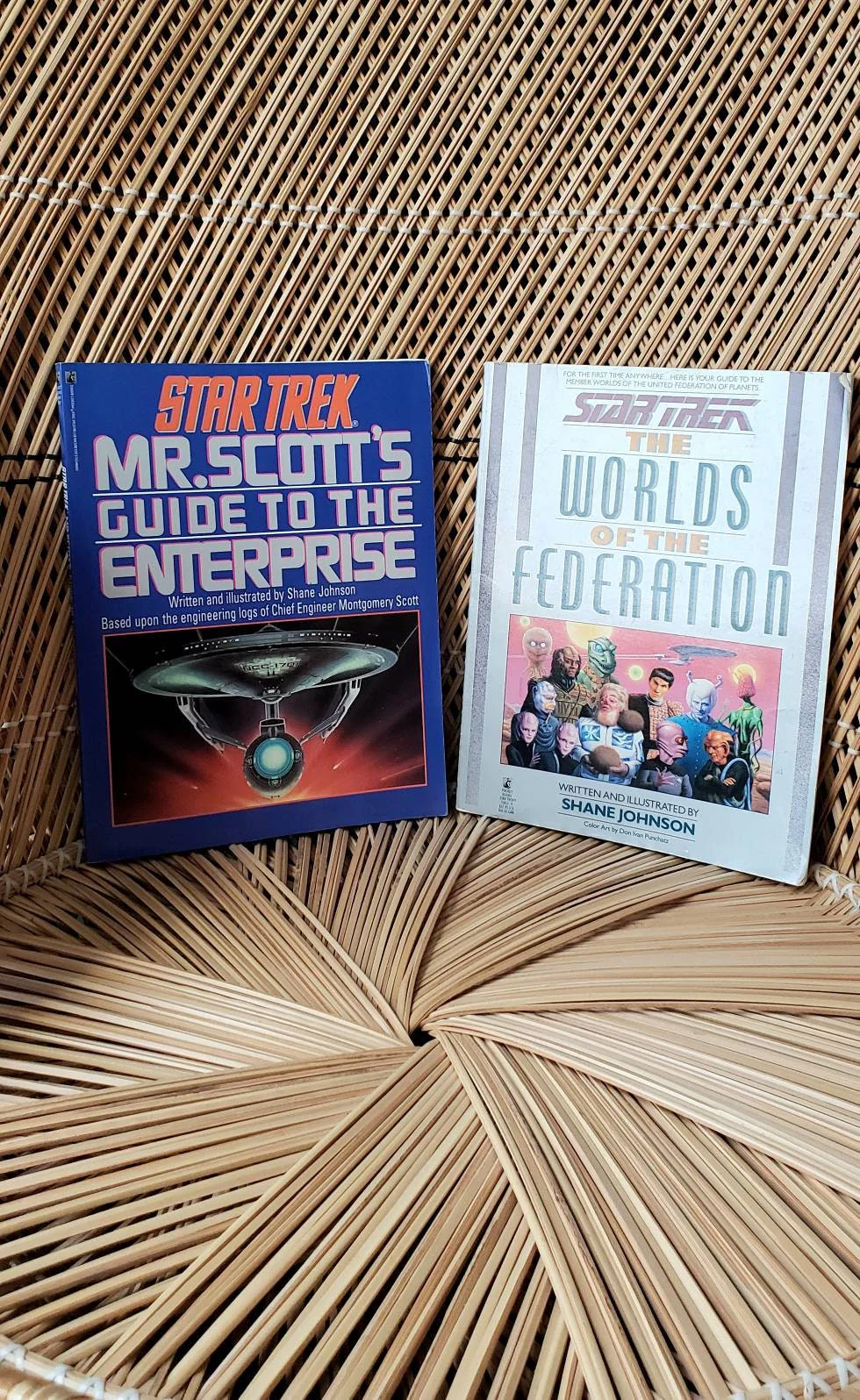 80s Star Trek Books Set of 2 1987 Star Trek Mr. Scott's Guide To The Enterprise and 1989 Star Trek The Worlds of The Federation by Shane Johnson - Image 2