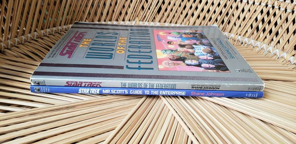 80s Star Trek Books Set of 2 1987 Star Trek Mr. Scott's Guide To The Enterprise and 1989 Star Trek The Worlds of The Federation by Shane Johnson - Image 3