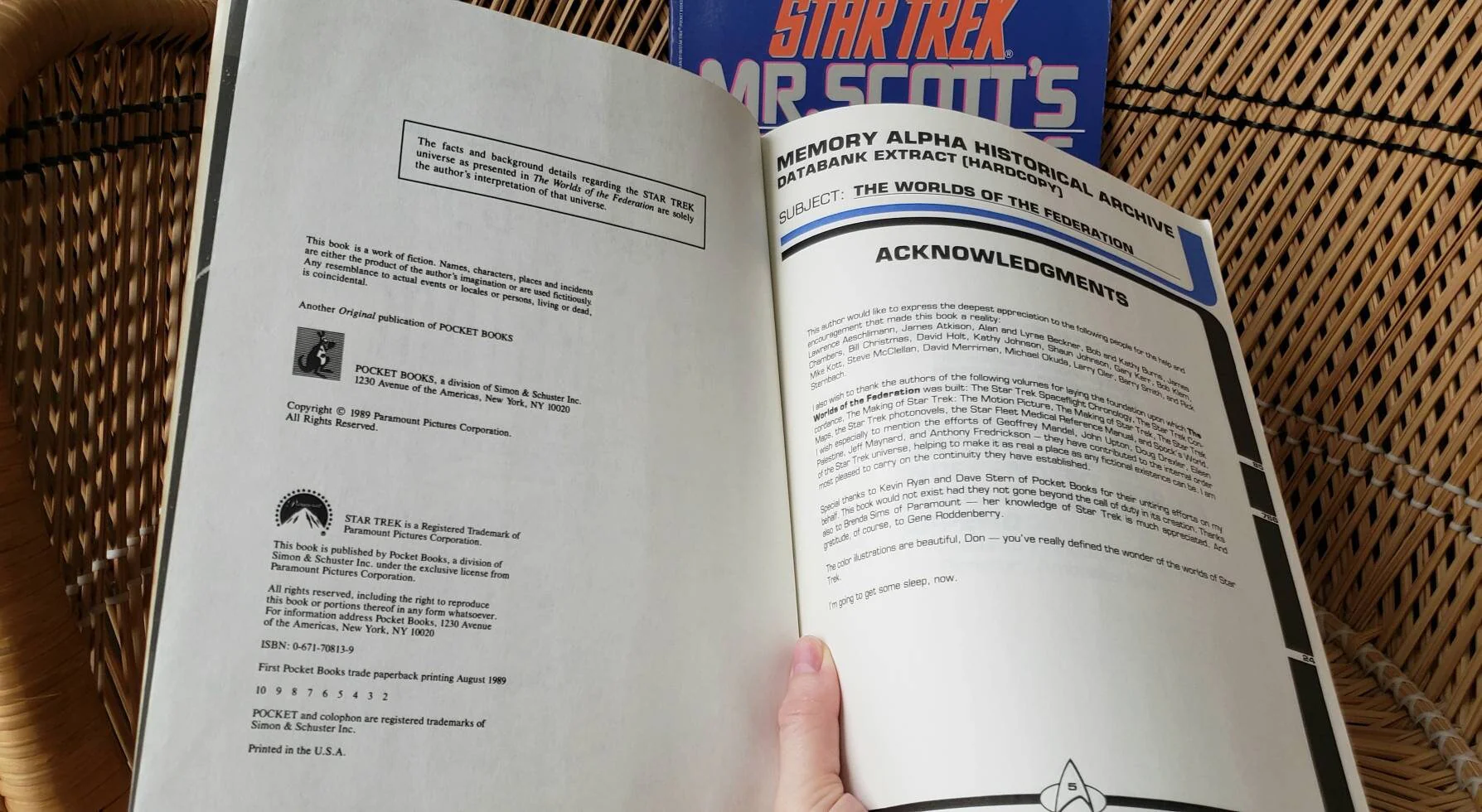 80s Star Trek Books Set of 2 1987 Star Trek Mr. Scott's Guide To The Enterprise and 1989 Star Trek The Worlds of The Federation by Shane Johnson - Image 5