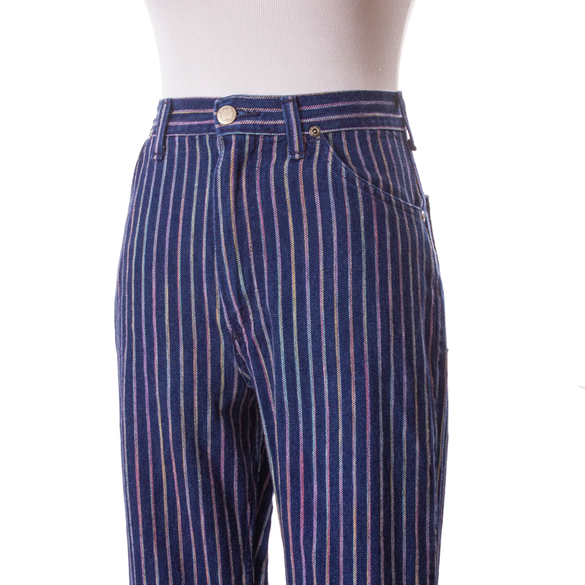 80s Straight-leg Pinstripe High-waisted Jeans By Wrangler - Image 3