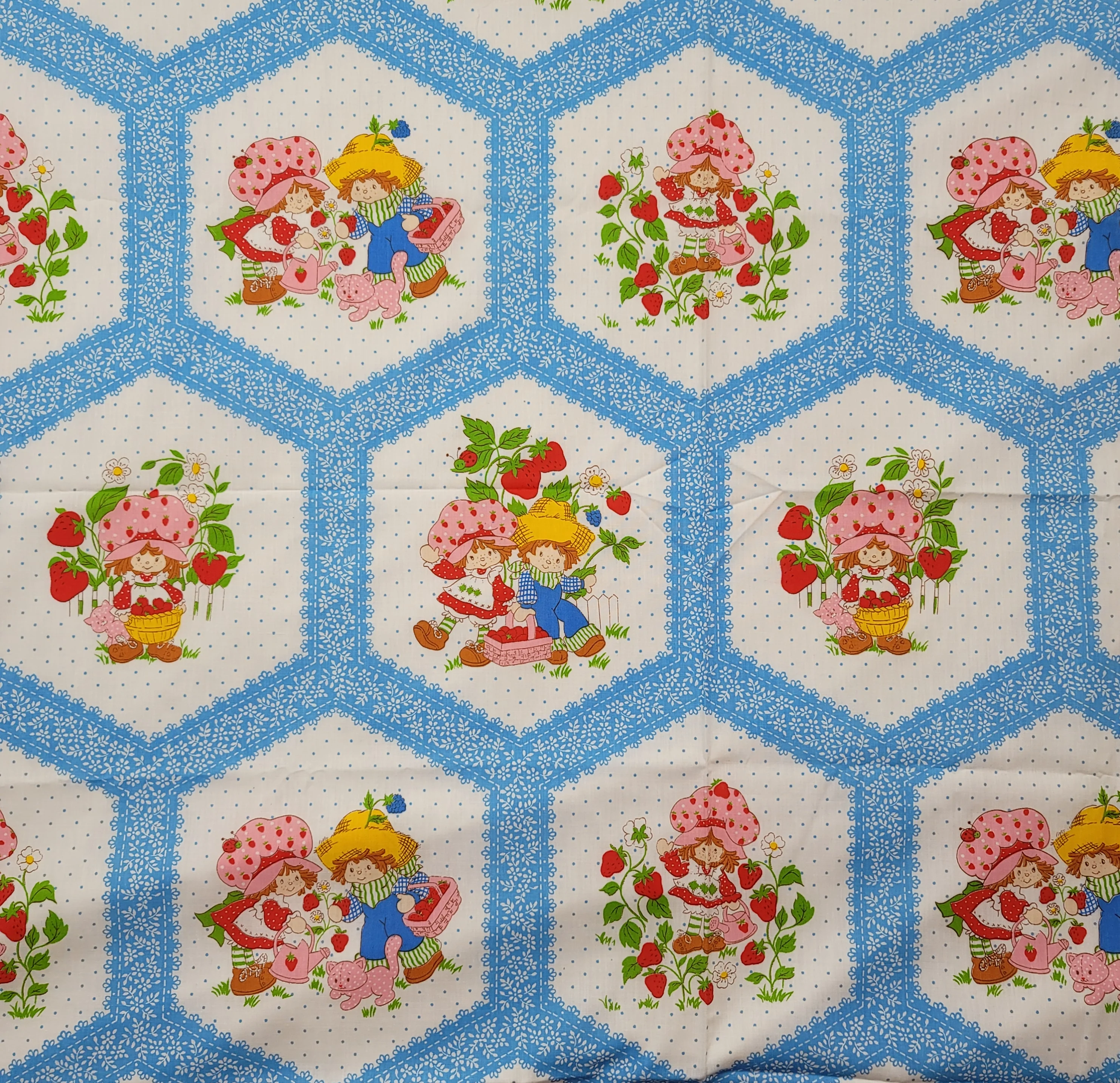 80s Strawberry Shortcake Huckleberry Pie Blue Fabric By American Greetings - Image 6
