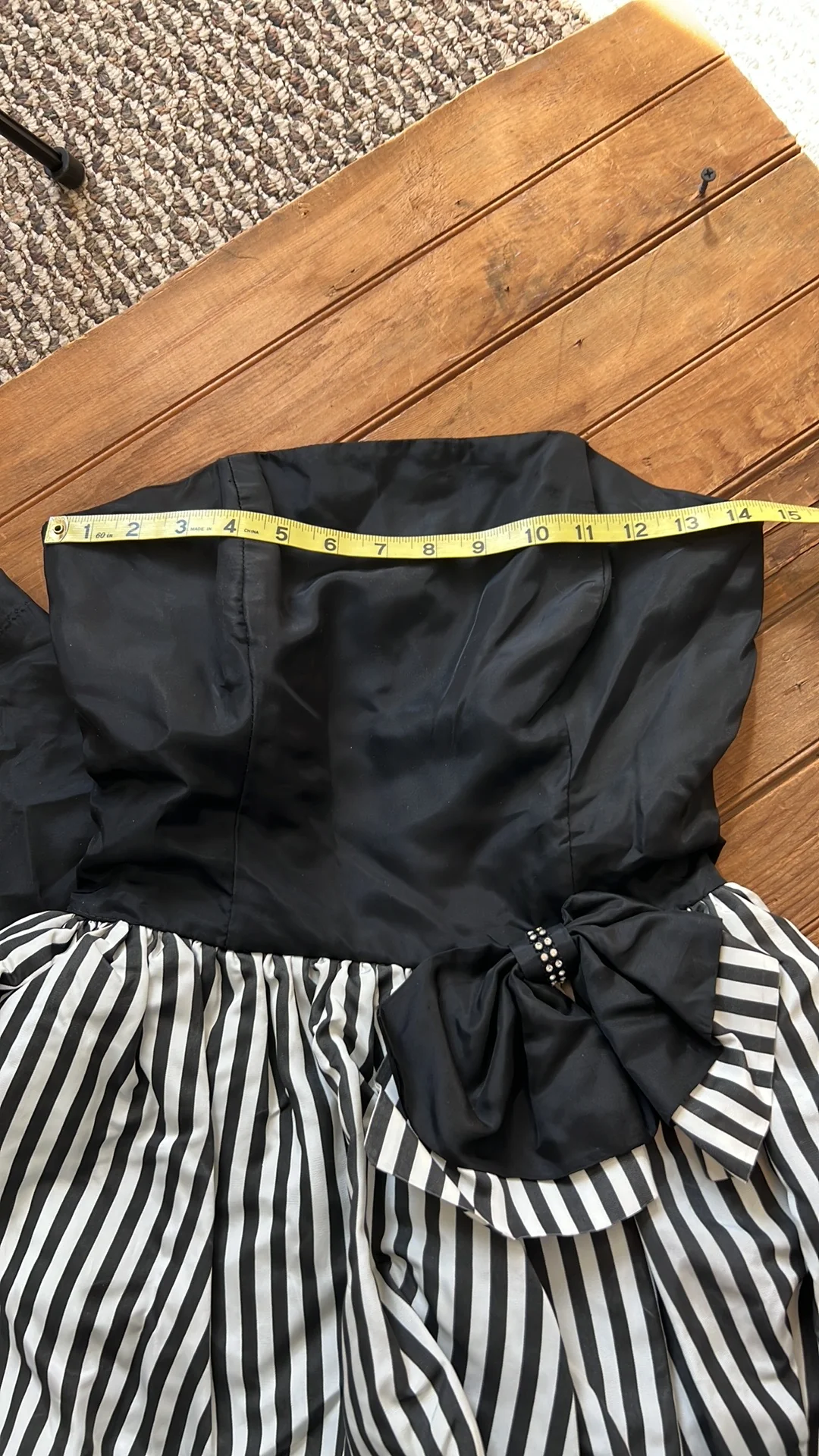 80s Striped Strapless Dress Puffy - Image 10